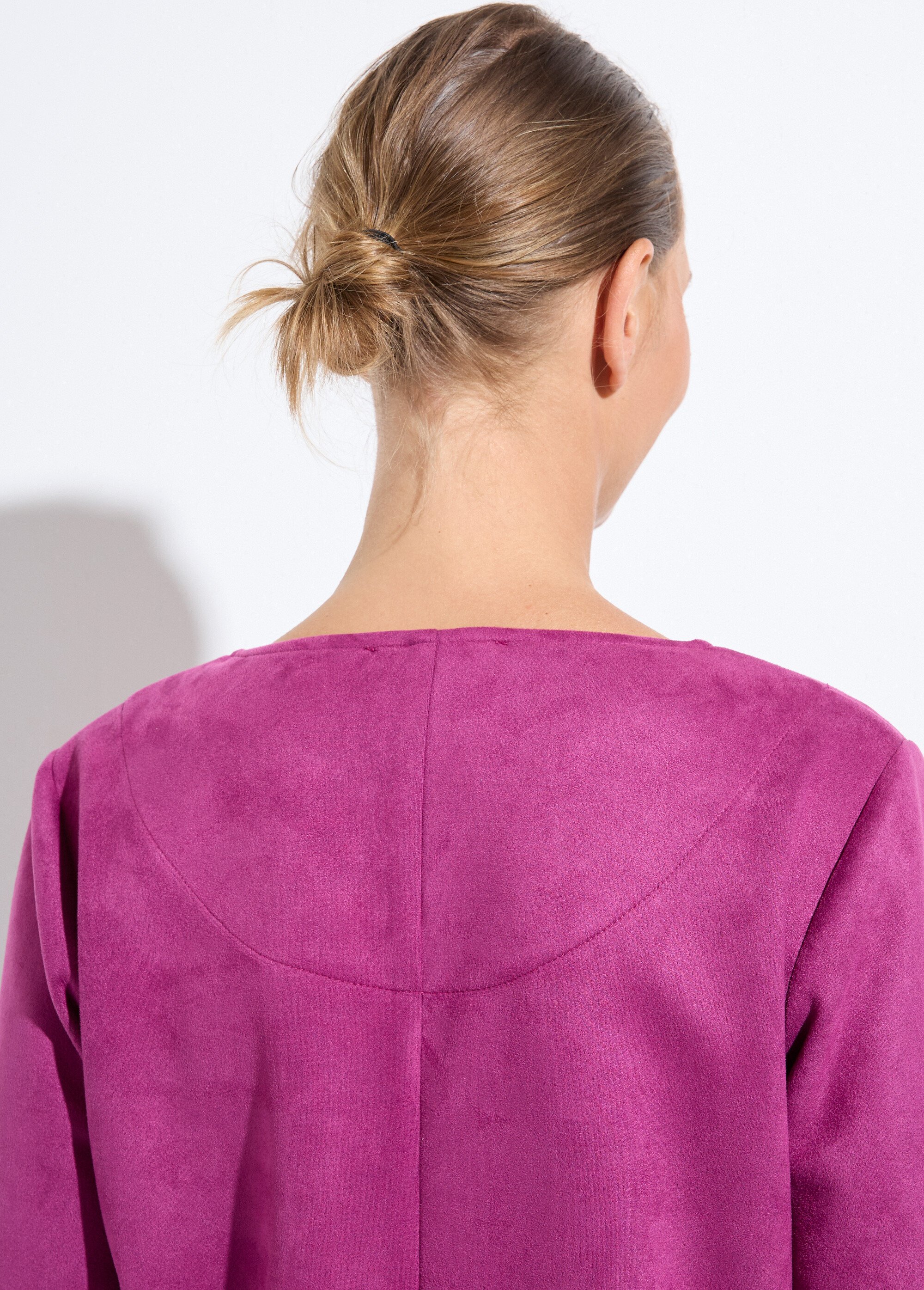 Robe ample courte en tissu suédé uni Femme Violet HUNGARY DE2