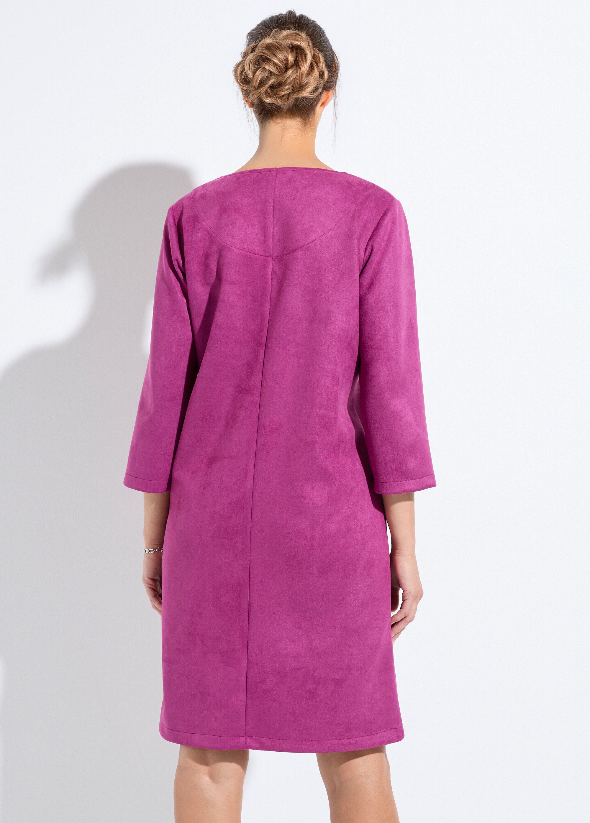 Robe ample courte en tissu suédé uni Femme Violet HUNGARY DO1