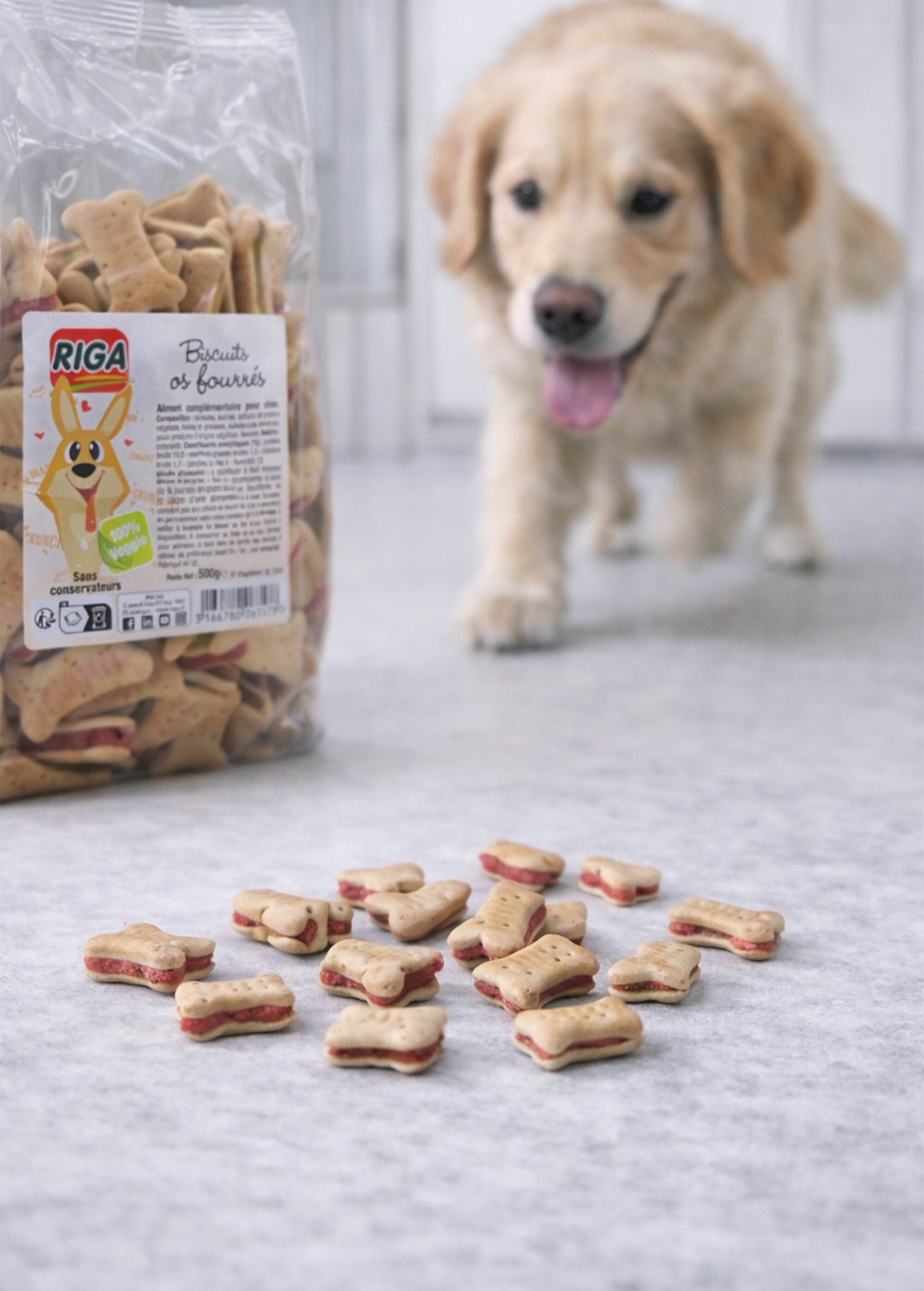 Biscuits végétariens os fourrés, chien MARRON RIG-00006357EL SI1