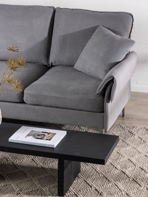 Canapé d'angle en velours et pieds métal GRIS VEN-30083-165 SI2