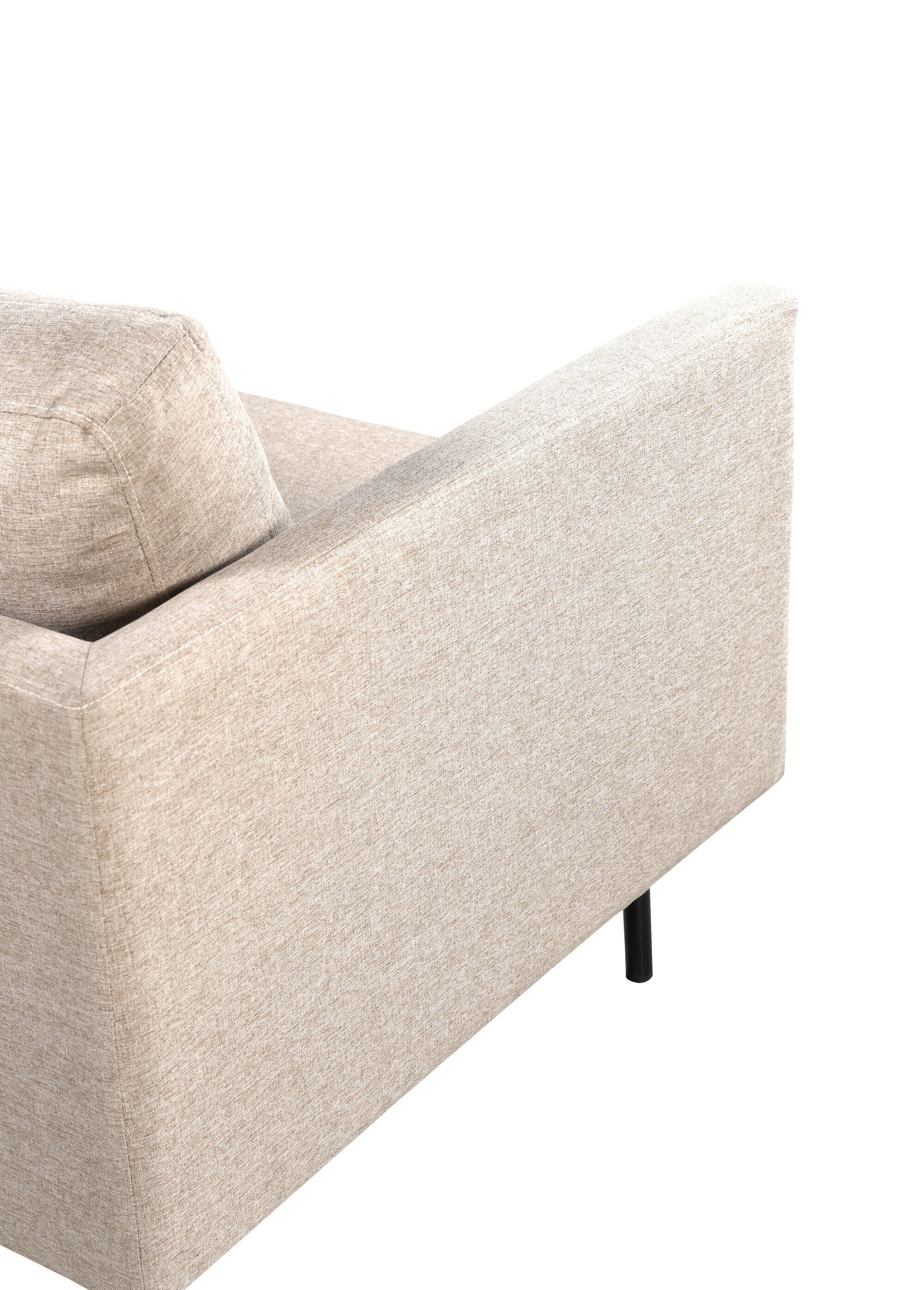 Canapé 2 places en tissu et pieds acier MARRON VEN-15555 DE3