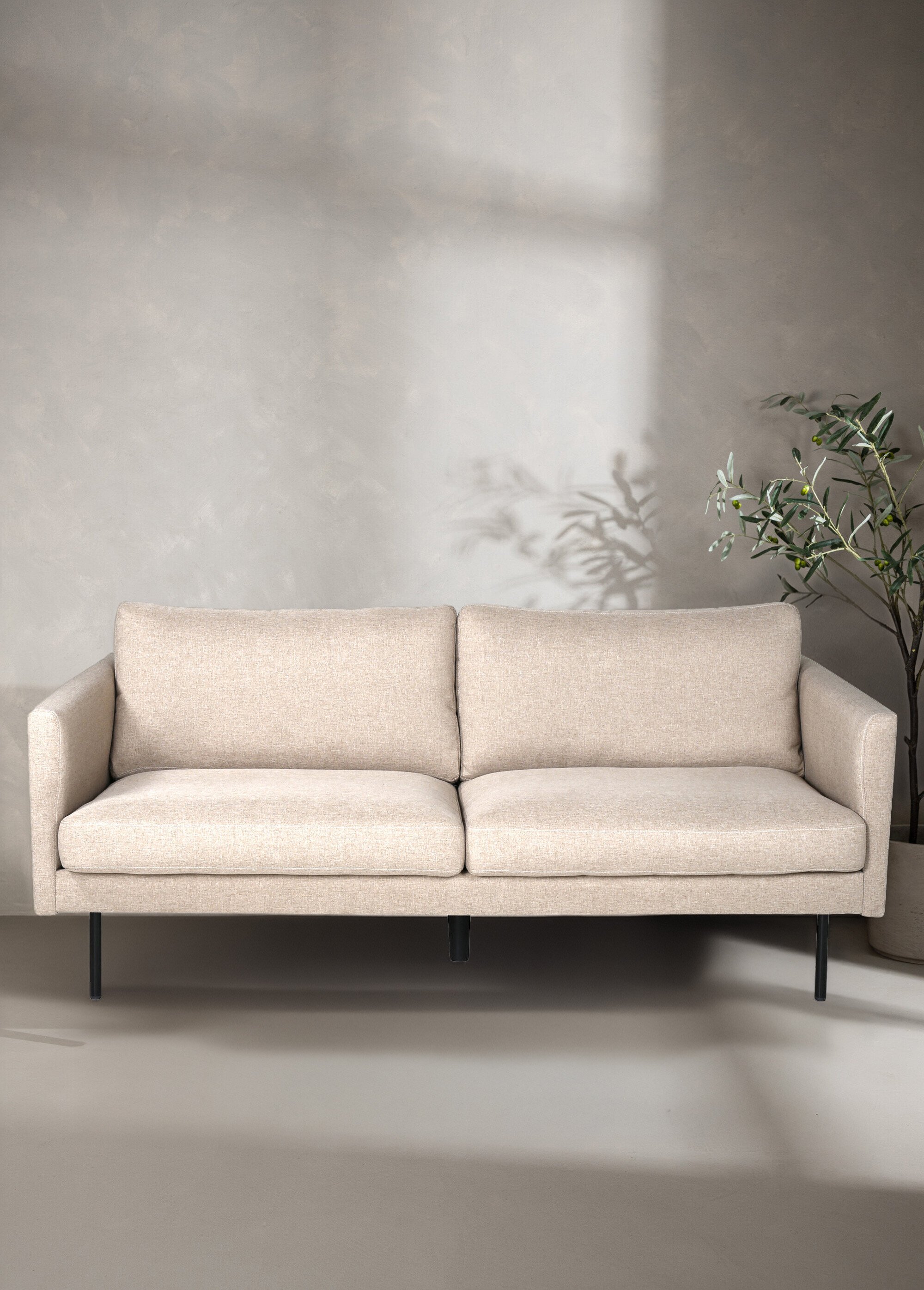 Canapé 2 places en tissu et pieds acier MARRON VEN-15555 SI1