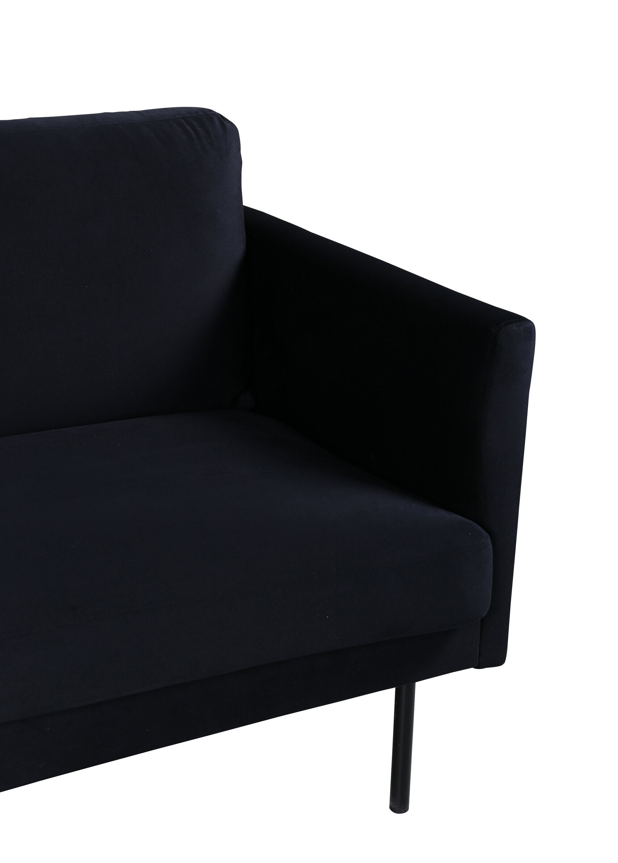 Canapé 2 places en tissu et pieds acier NOIR VEN-15555 DE3