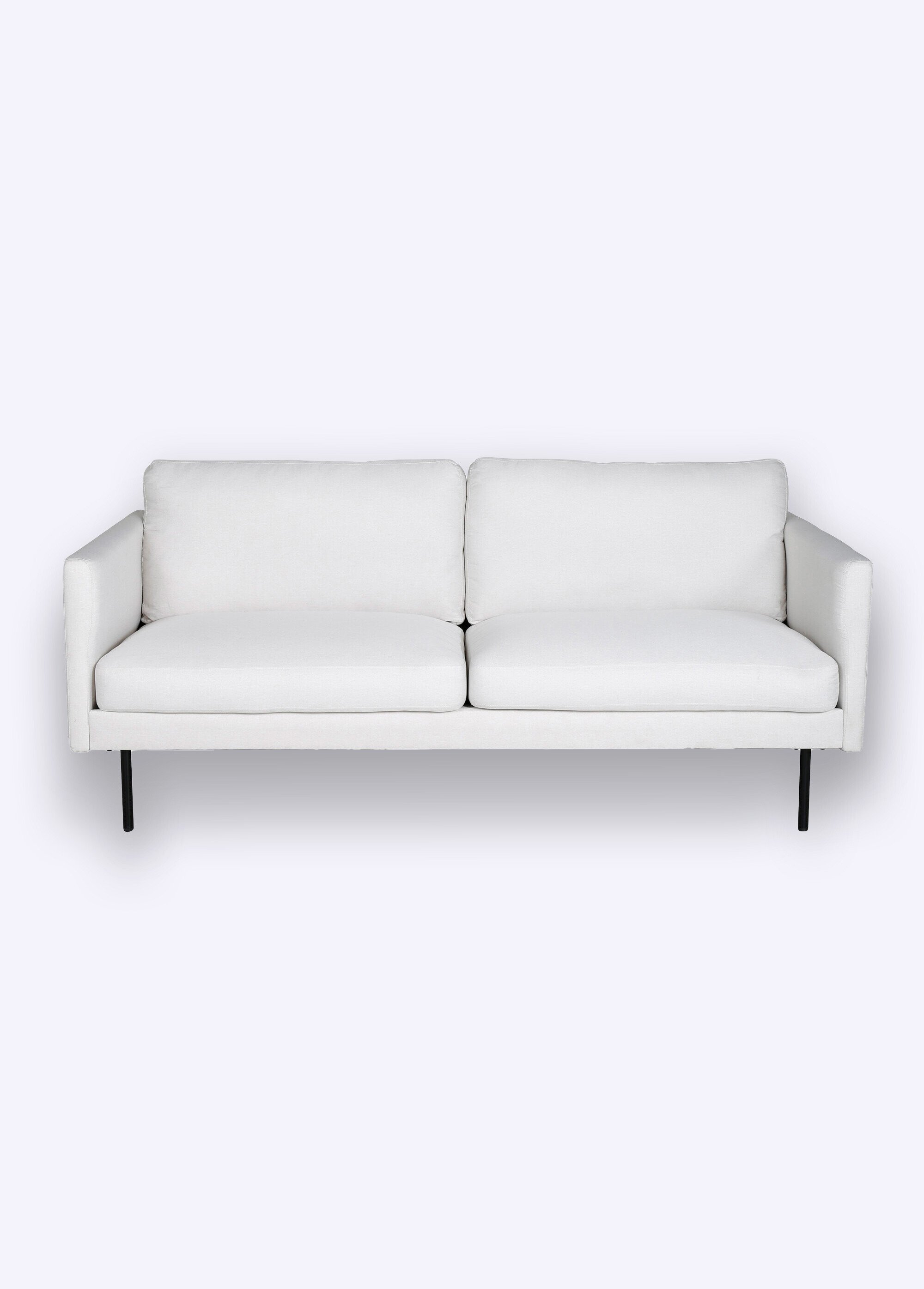 Canapé 2 places en tissu et pieds acier NOIR VEN-15555 FA1