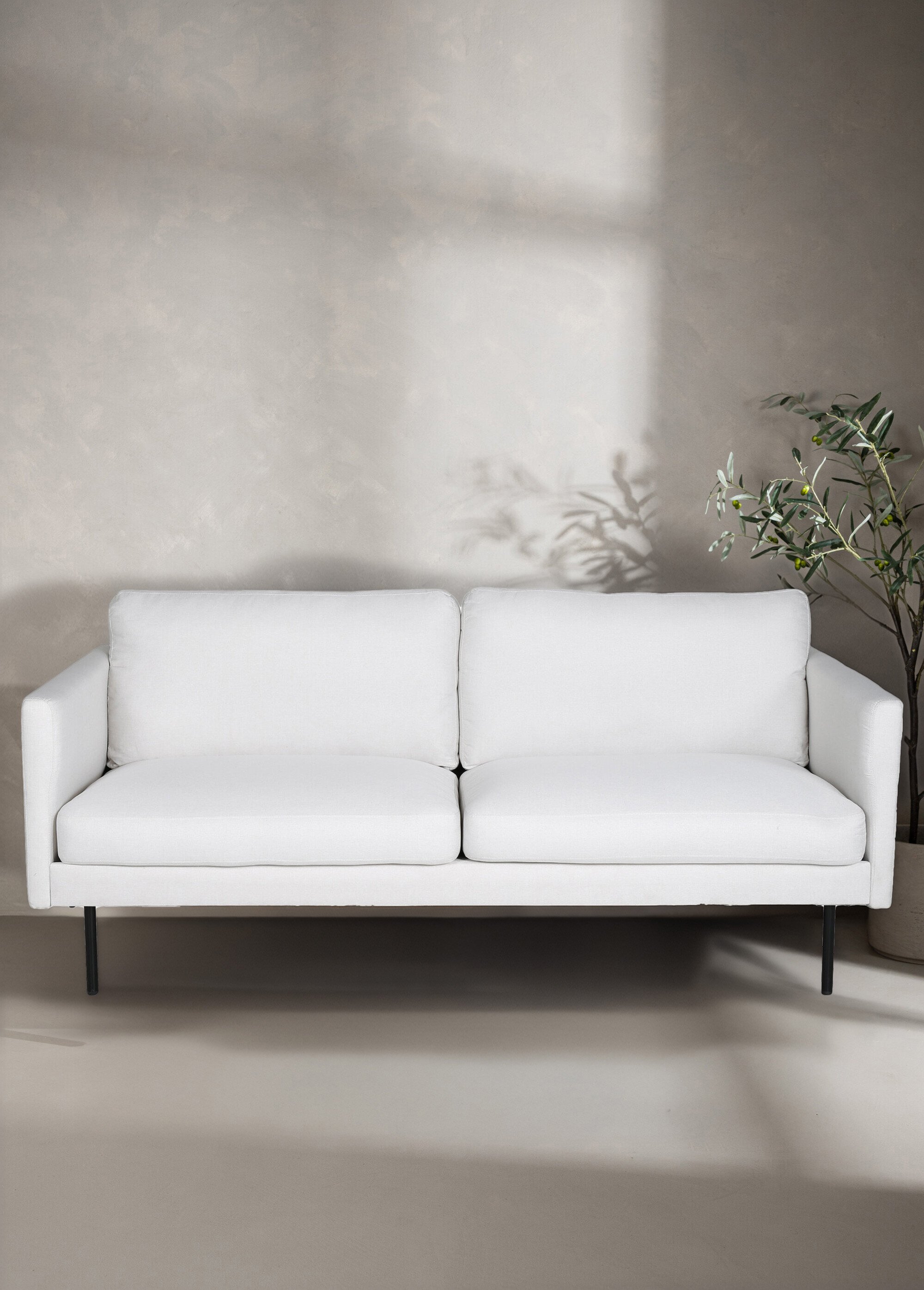 Canapé 2 places en tissu et pieds acier NOIR VEN-15555 SI1