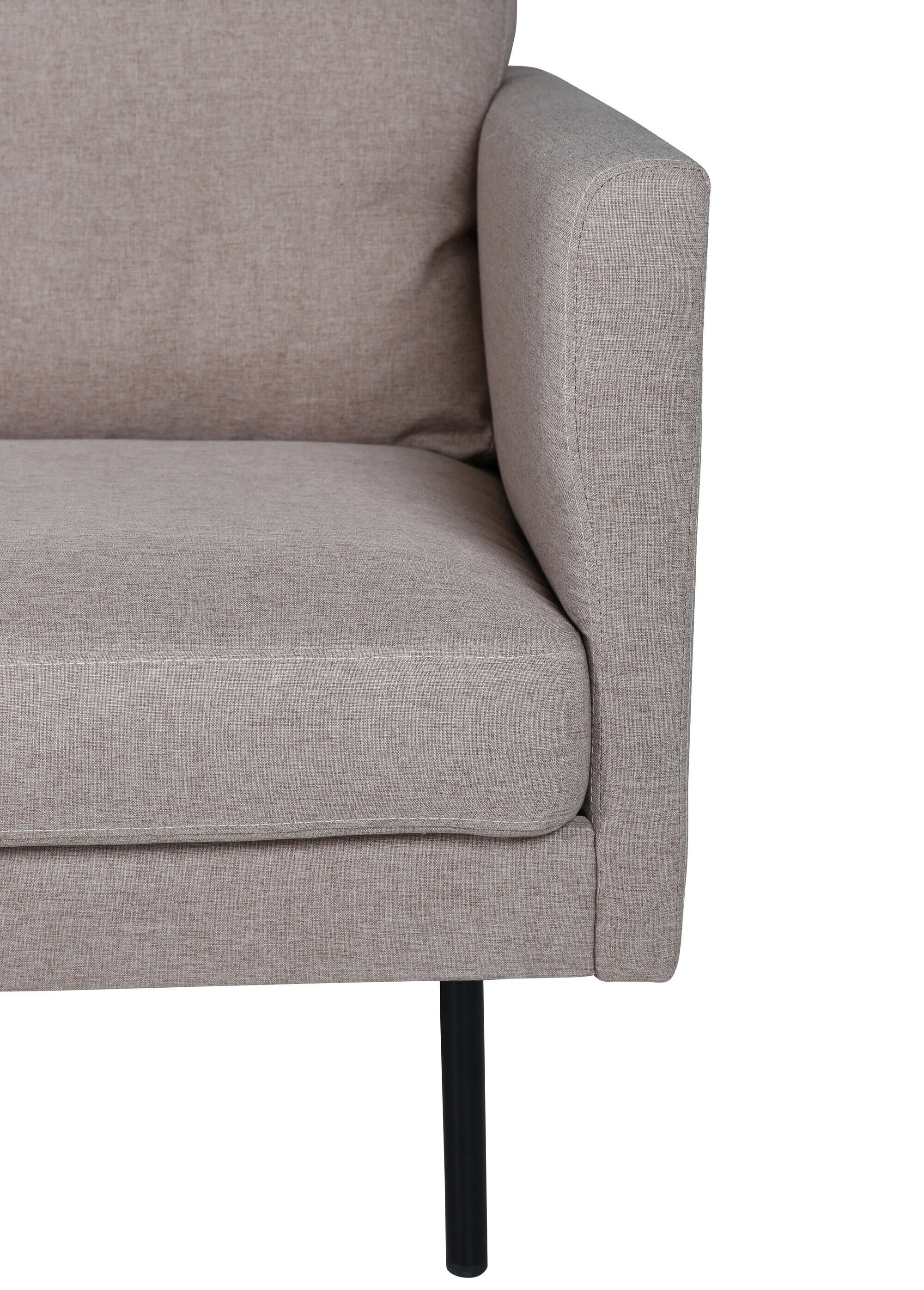 Canapé 3 places en tissu et pieds acier MARRON VEN-15556 DE3