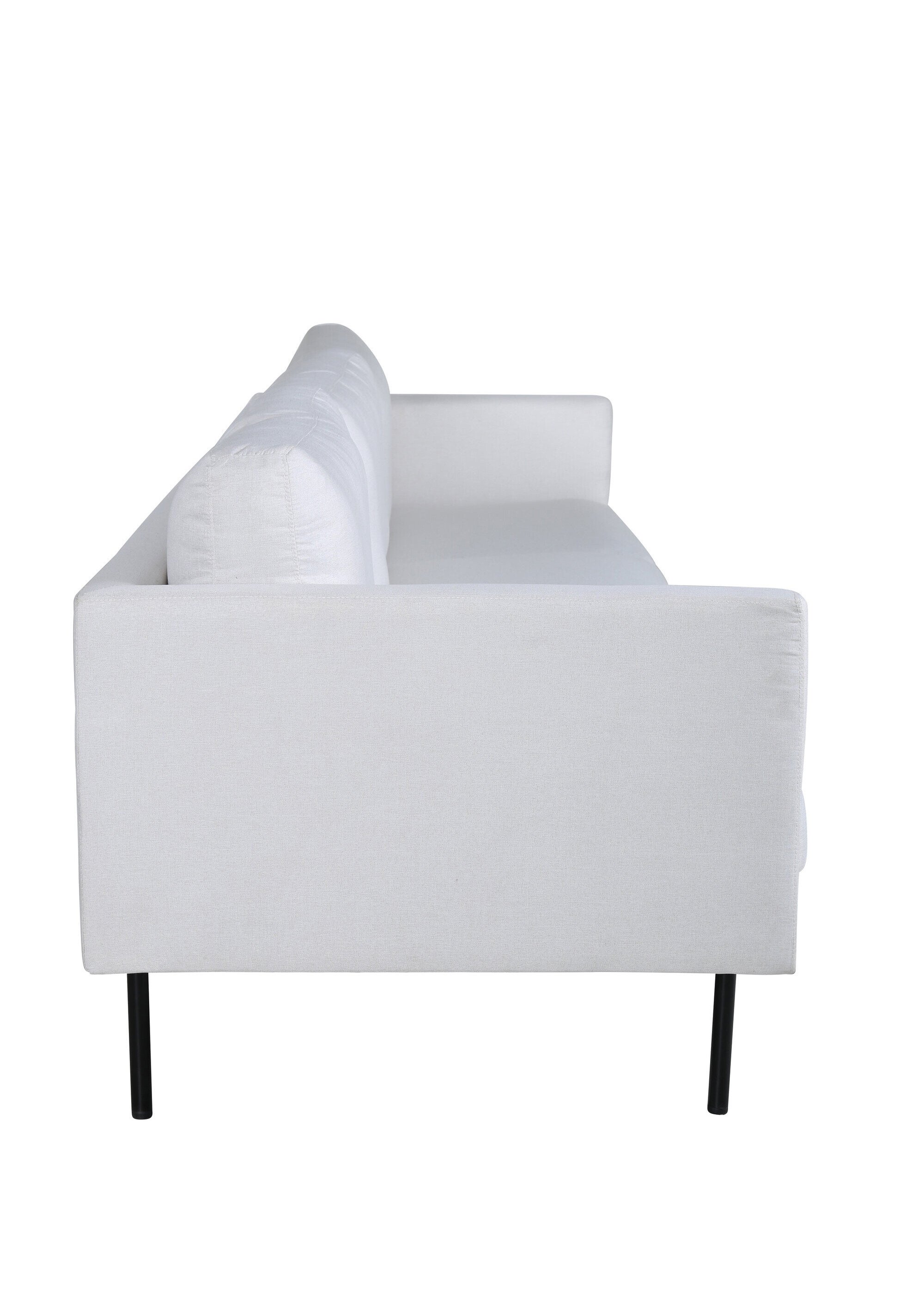 Canapé 3 places en tissu et pieds acier NOIR ET BEIGE CLAIR VEN-15556 DE2