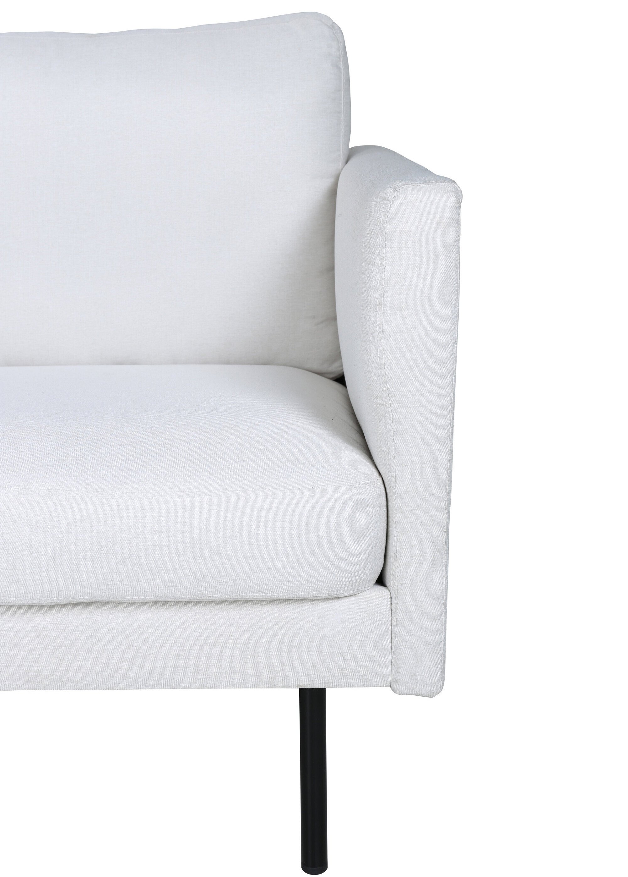 Canapé 3 places en tissu et pieds acier NOIR ET BEIGE CLAIR VEN-15556 DE3