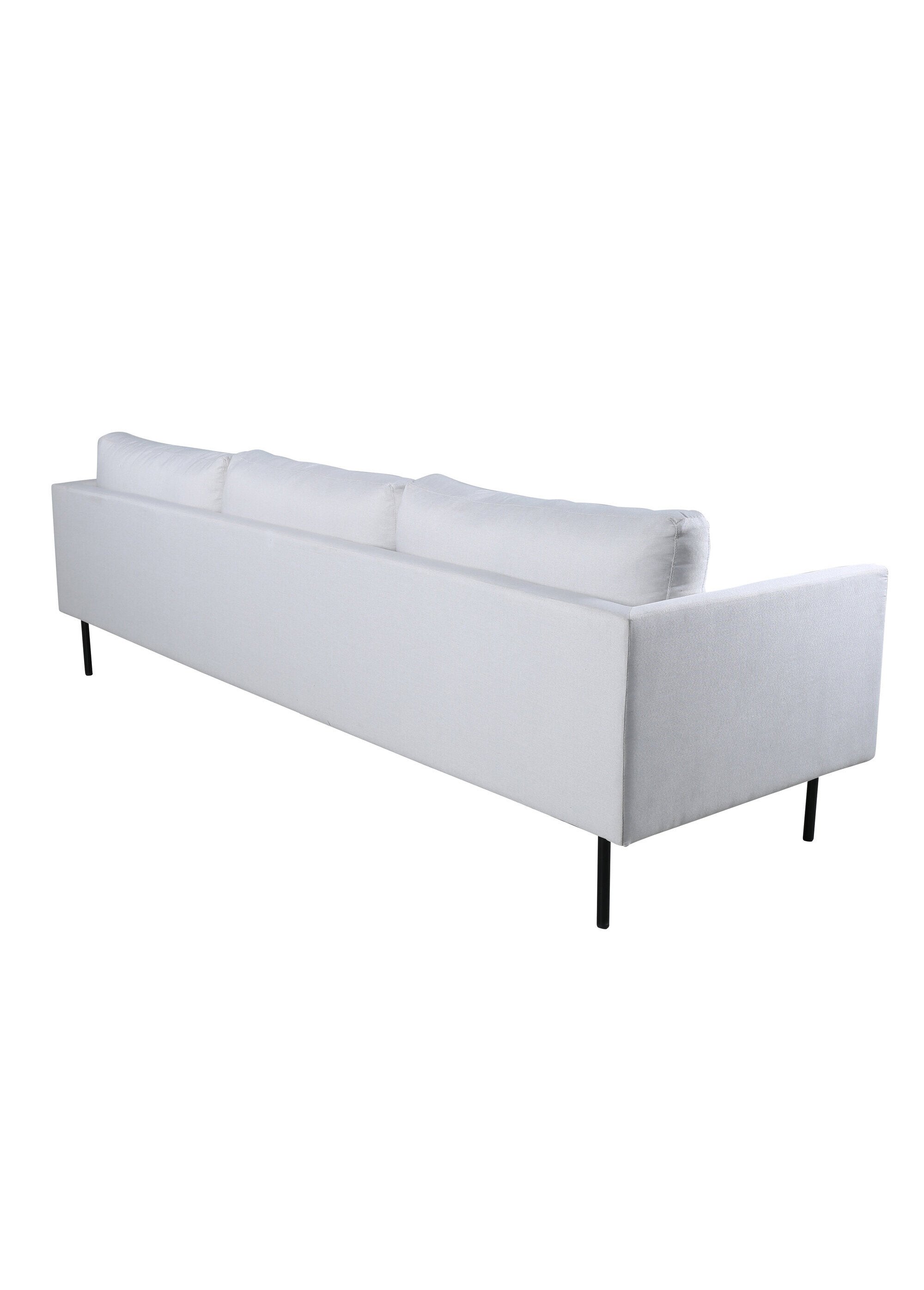 Canapé 3 places en tissu et pieds acier NOIR ET BEIGE CLAIR VEN-15556 DO1