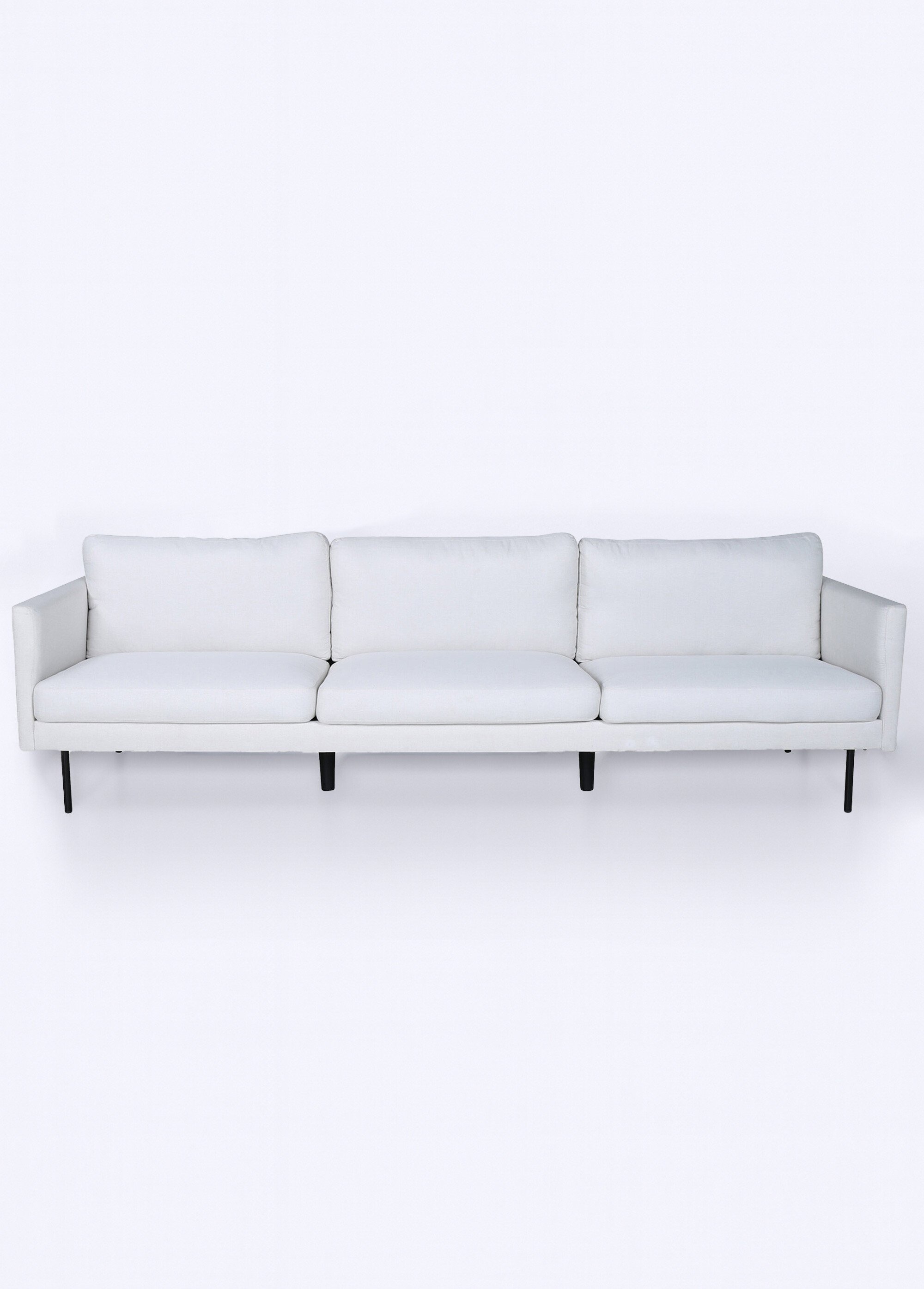 Canapé 3 places en tissu et pieds acier NOIR ET BEIGE CLAIR VEN-15556 FA1