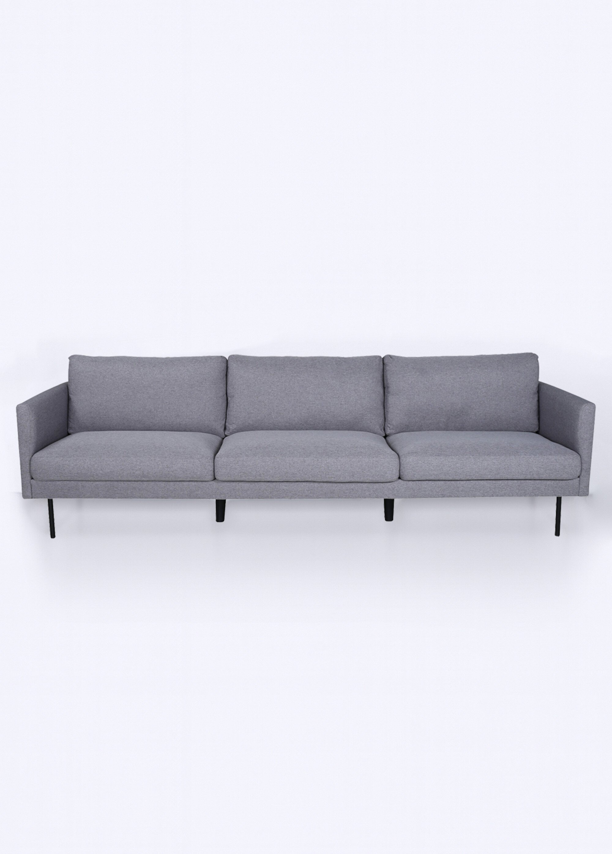 Canapé 3 places en tissu et pieds acier NOIR VEN-15556 FA1