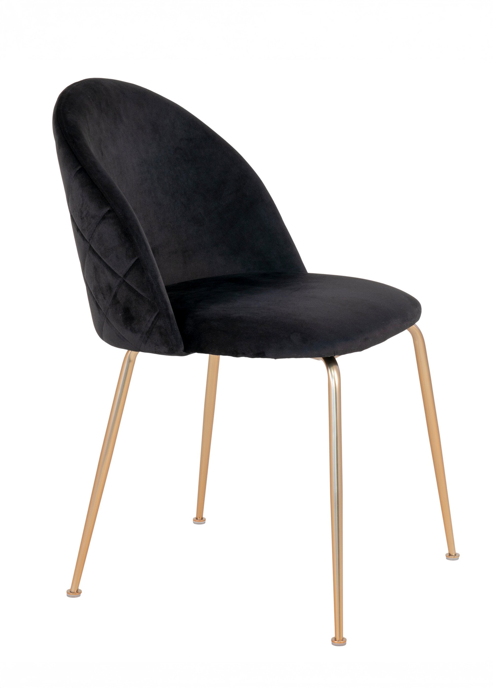 Chaise en velours pieds aspect laiton 4N NOIR HN-1001253 DR1