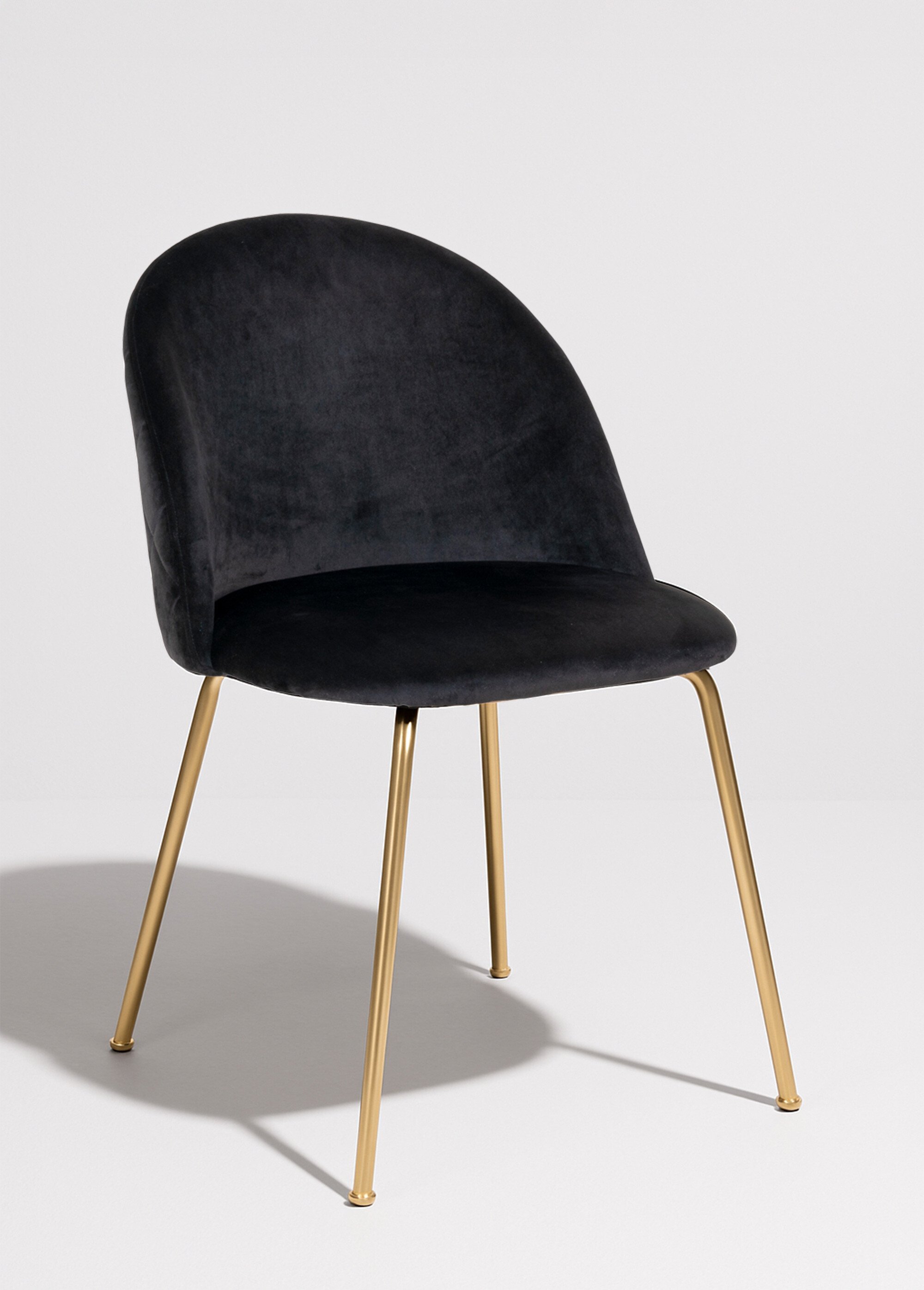 Chaise en velours pieds aspect laiton 4N