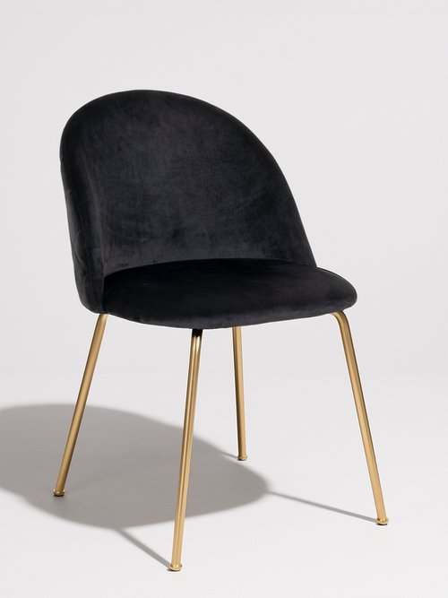 Chaise en velours pieds aspect laiton 4N NOIR HN-1001253 FA1