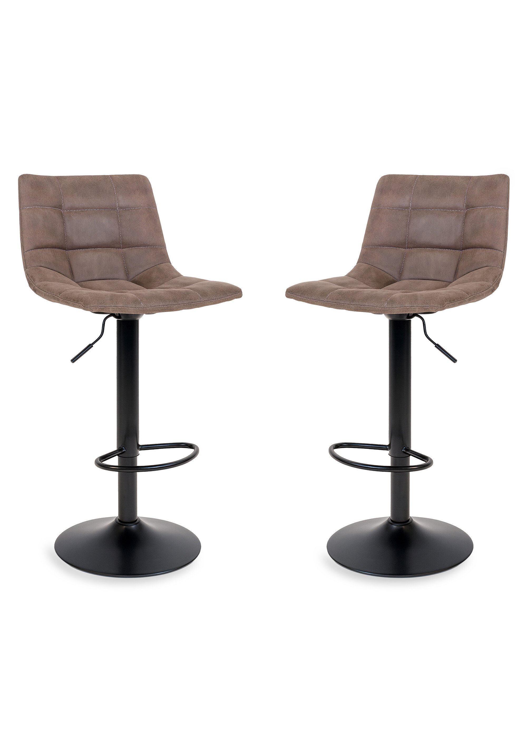 Chaises de bar matelassées microfibre 1M MARRON HN-1001300 FA1