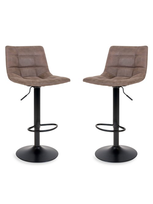 Chaises de bar matelassées microfibre 1M MARRON HN-1001300 FA1