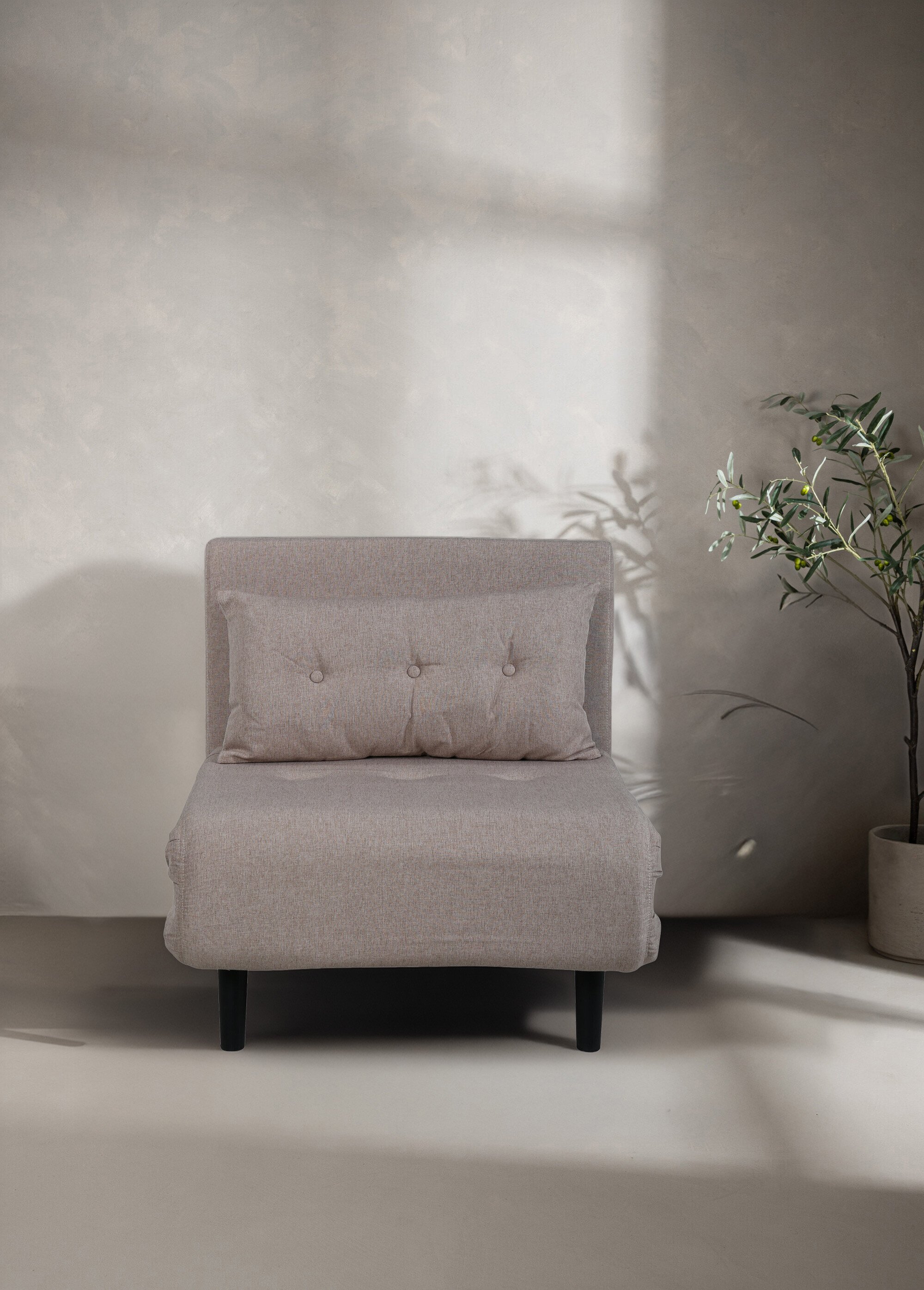 Chauffeuse / Lit d'appoint 1 personne en tissu BEIGE VEN-15582 SI1