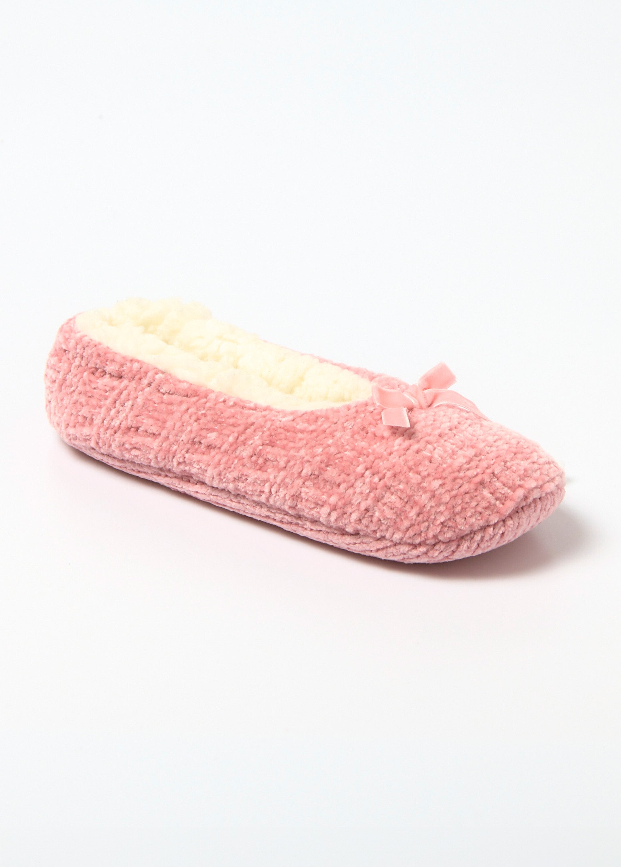 Chaussons fourrés en maille peluche