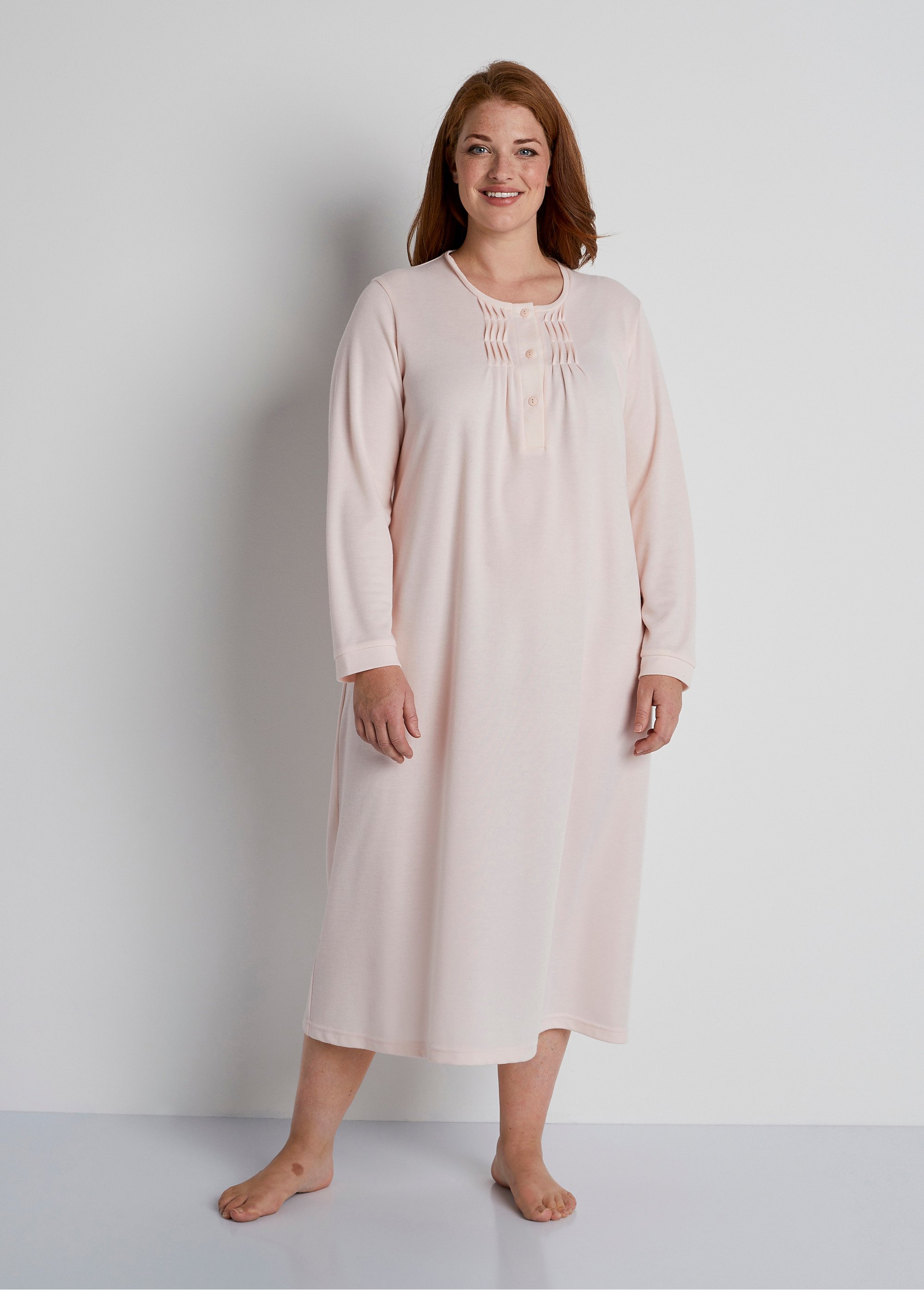 Chemise de nuit boutonnée antistatique