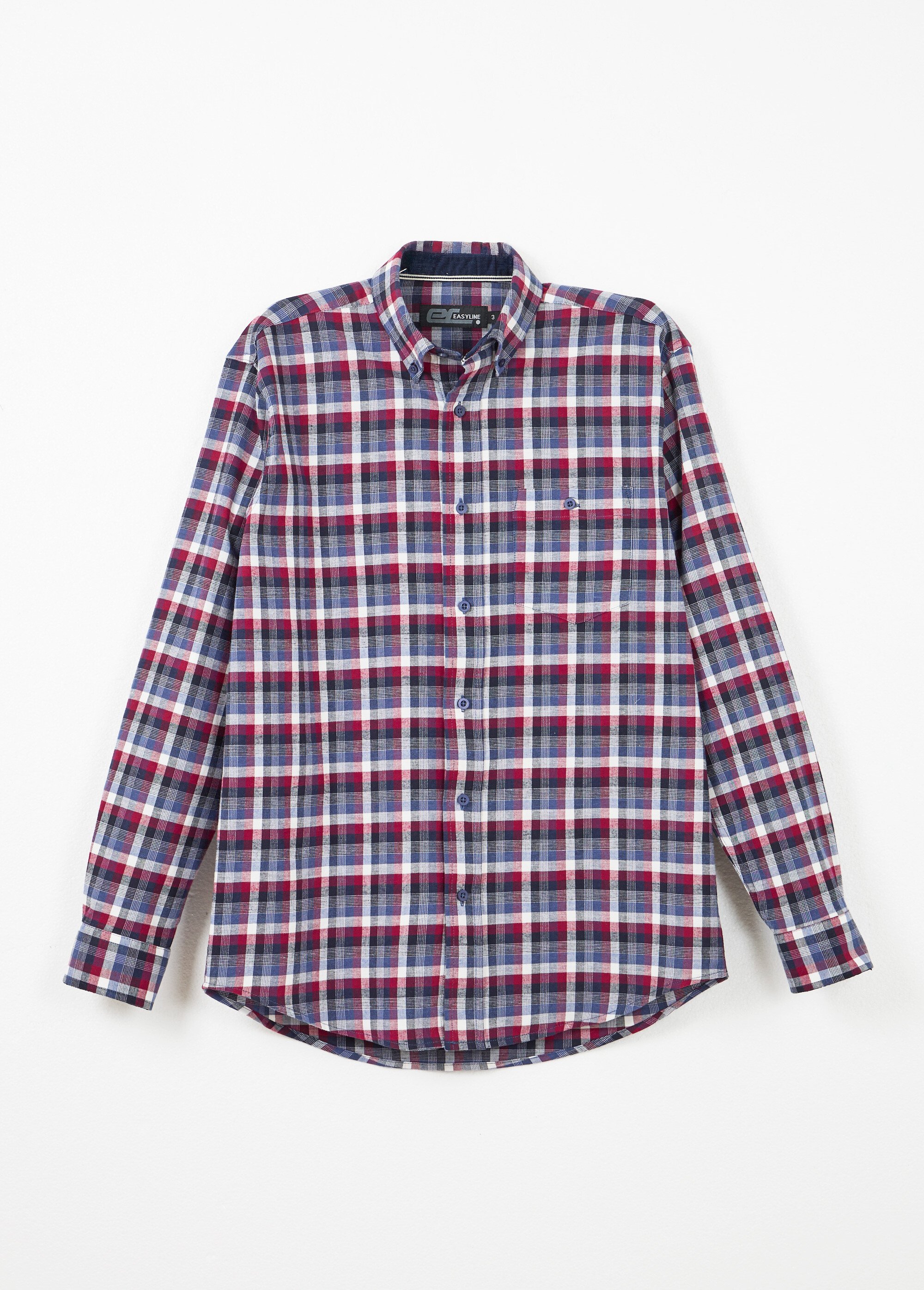 Chemise flanelle extensible carreaux manches longues Homme Rouge FORRY AP1