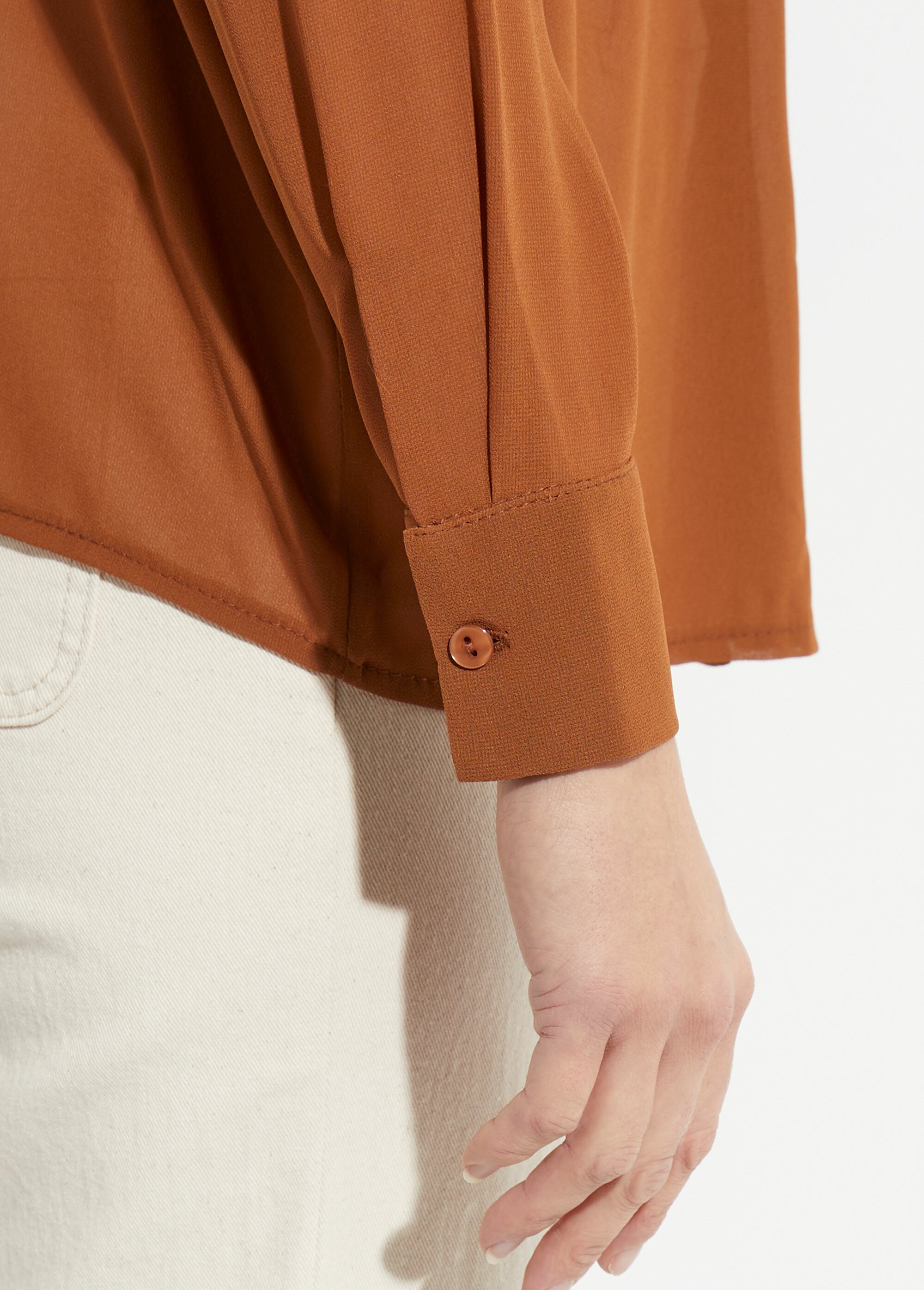 Chemisier vaporeux voile manches longues Femme Marron TM-CHERSA DE2