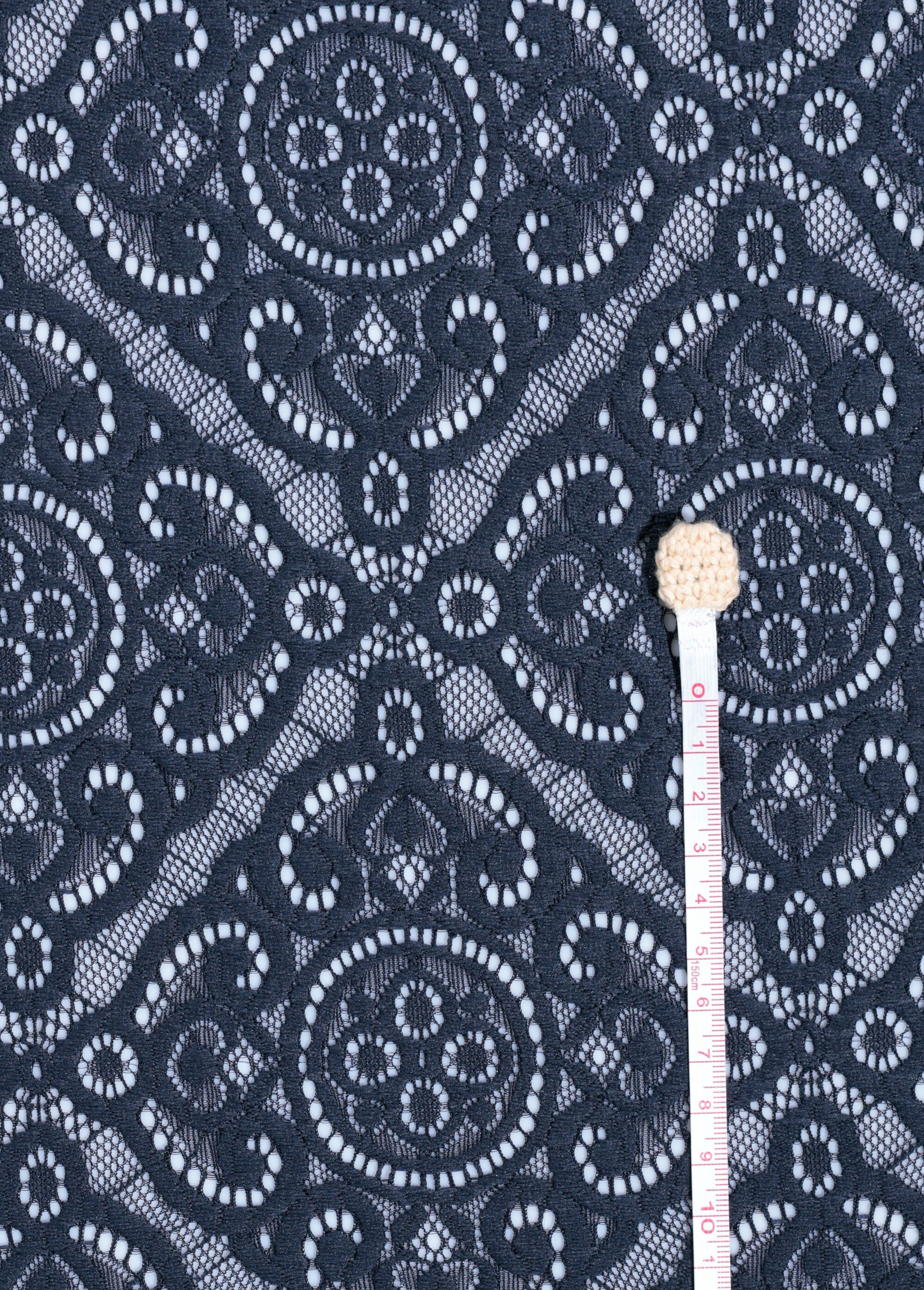 Coupon dentelle façon guipure, 1M BLEU COT142808 DE1