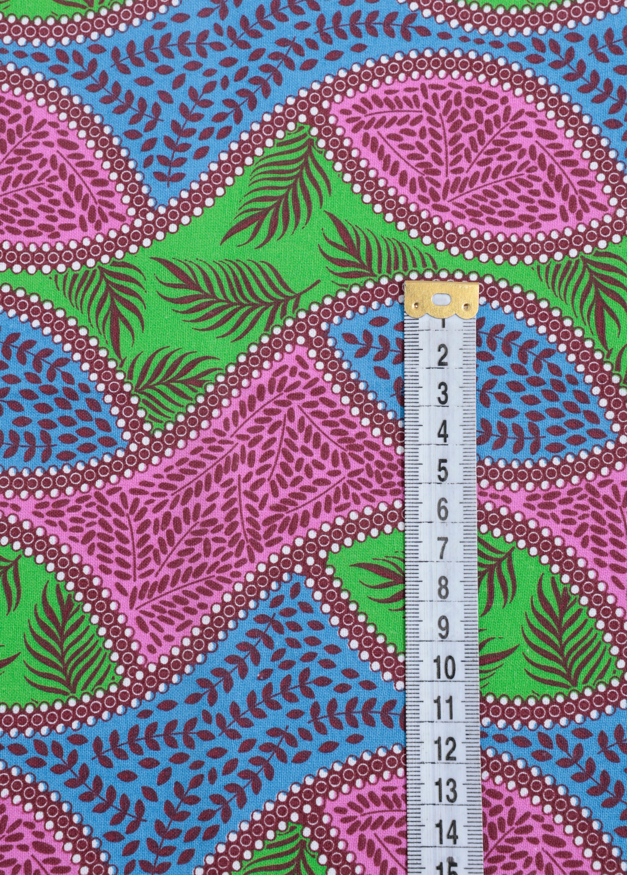 Coupon tissu coton imprimé ethnique 2F ROSE COT131831 DE1