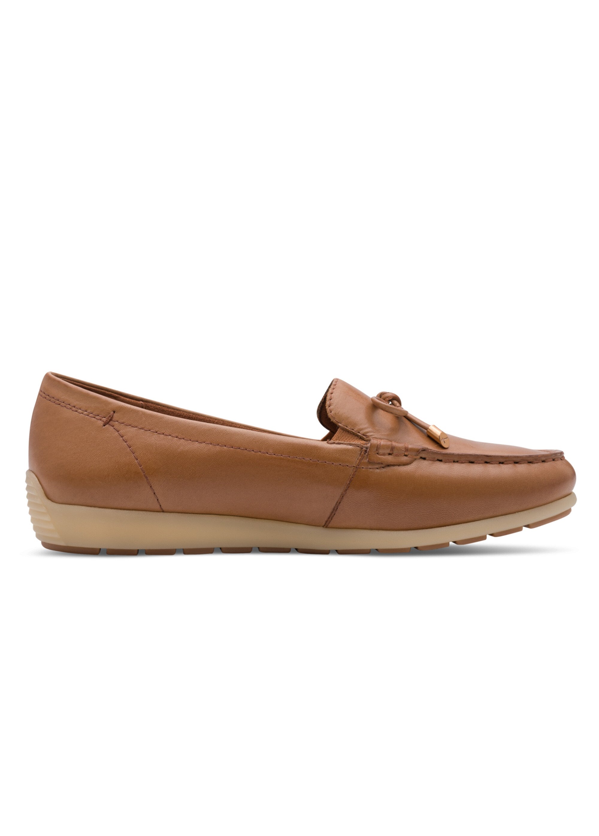 Mocassins confort cuir semelle compensée Femme COGNAC TAM88460044 DR1