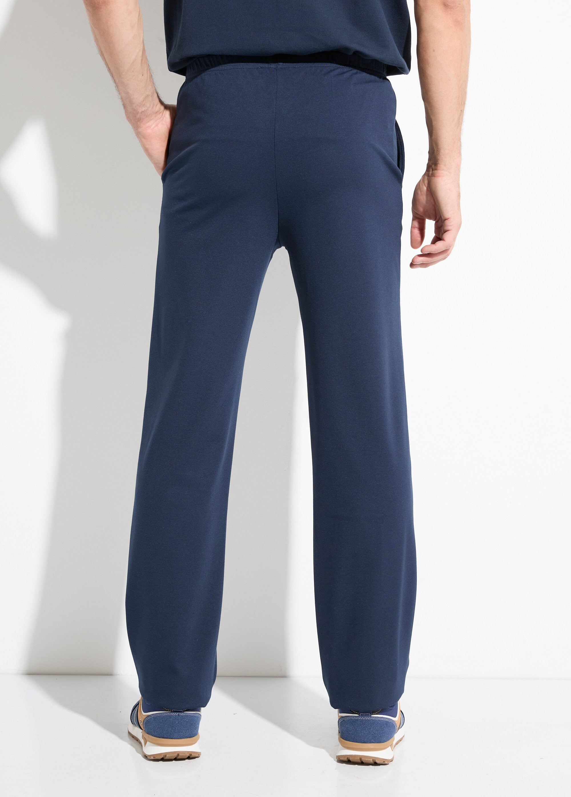 Pantalon droit ceinture élastiquée tissu extensile Homme Bleu FAREL DO1