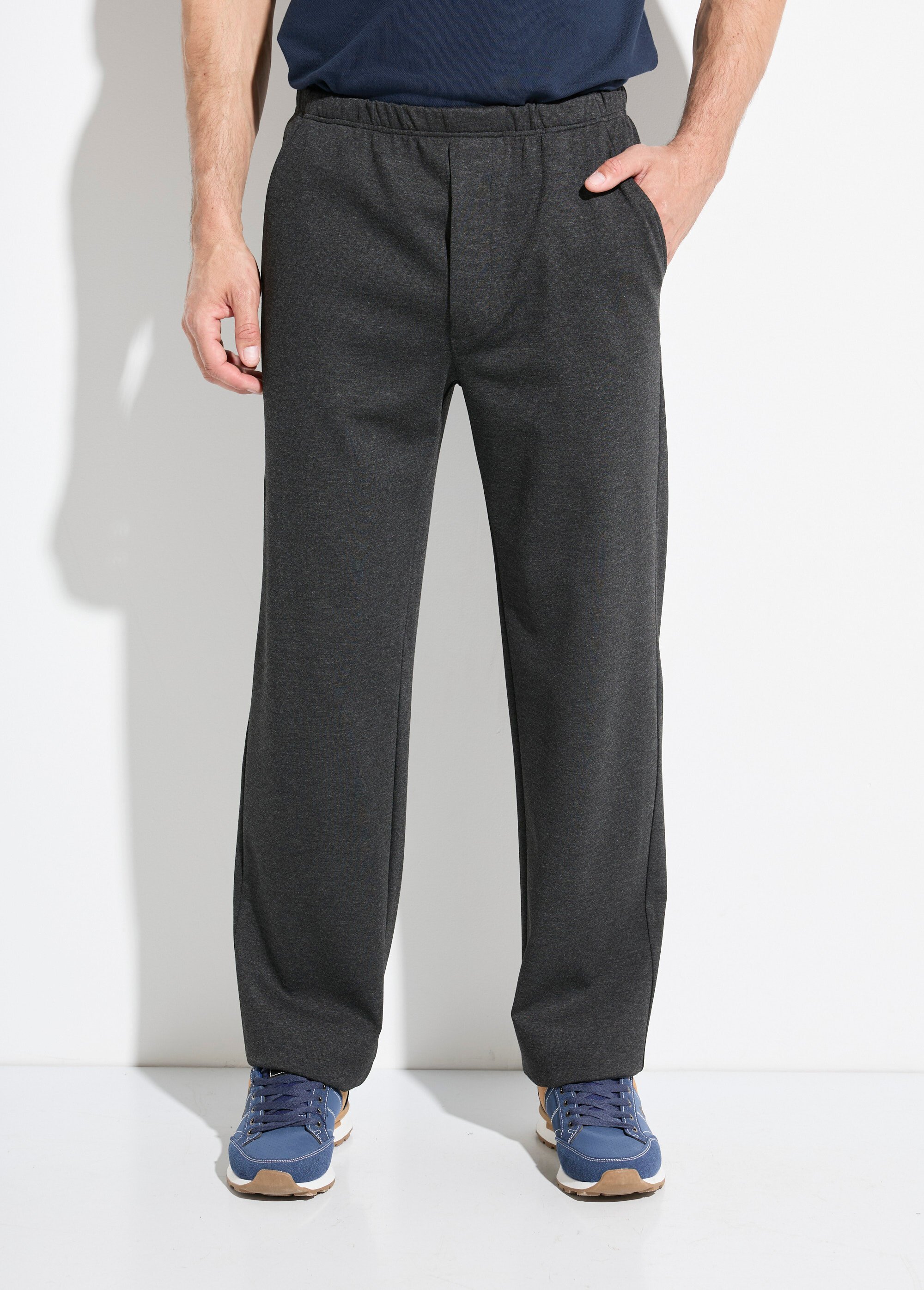 Pantalon droit ceinture élastiquée tissu extensile Homme Gris FAREL FA1