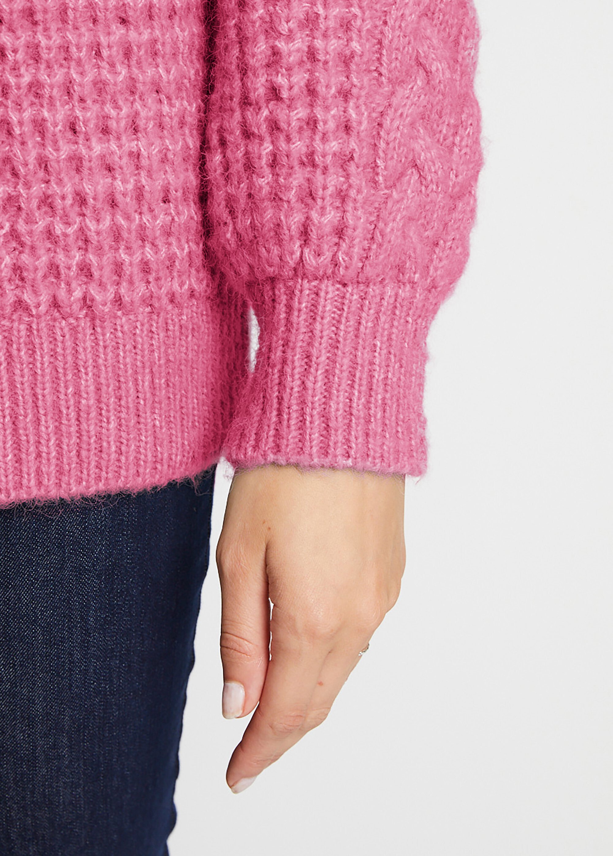Pull chaud col rond maille moelleuse fantaisie
