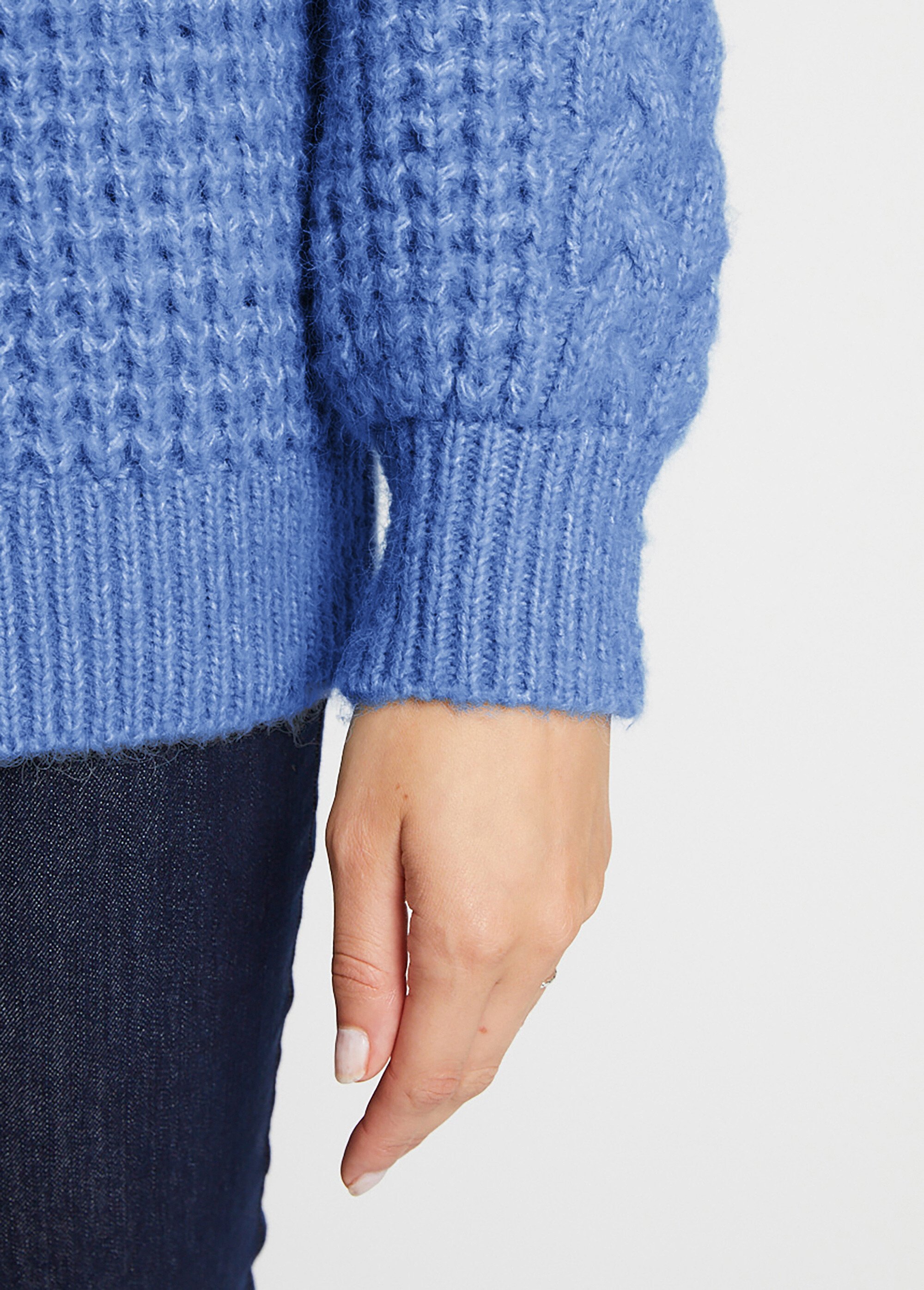 Pull chaud col rond maille moelleuse fantaisie