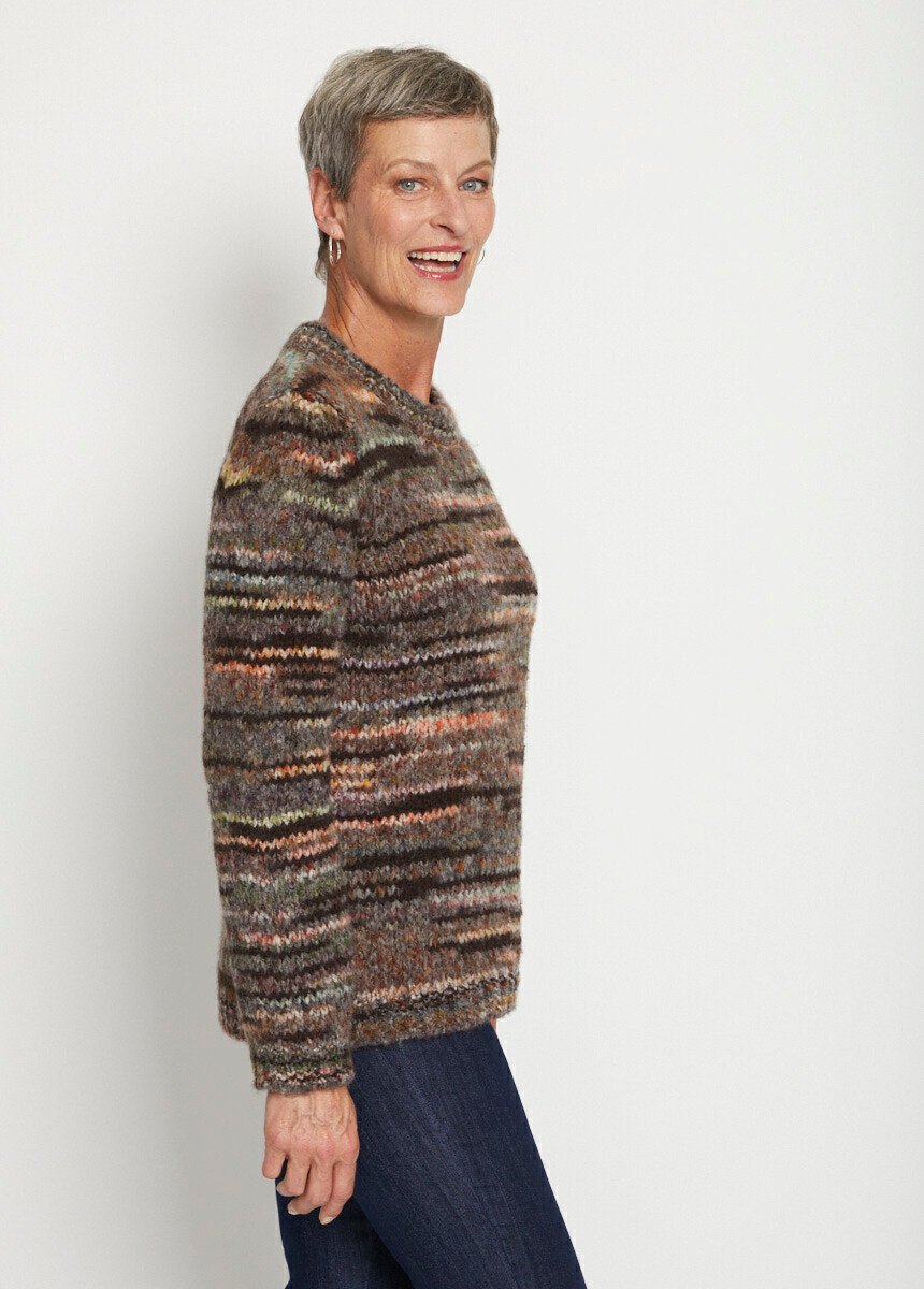 Pull col rond maille effet mouliné Femme Marron PEPIN DR1