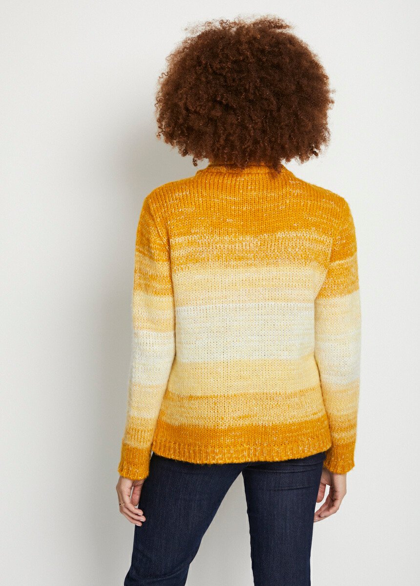 Pull col roulé effet rayures en camaïeu