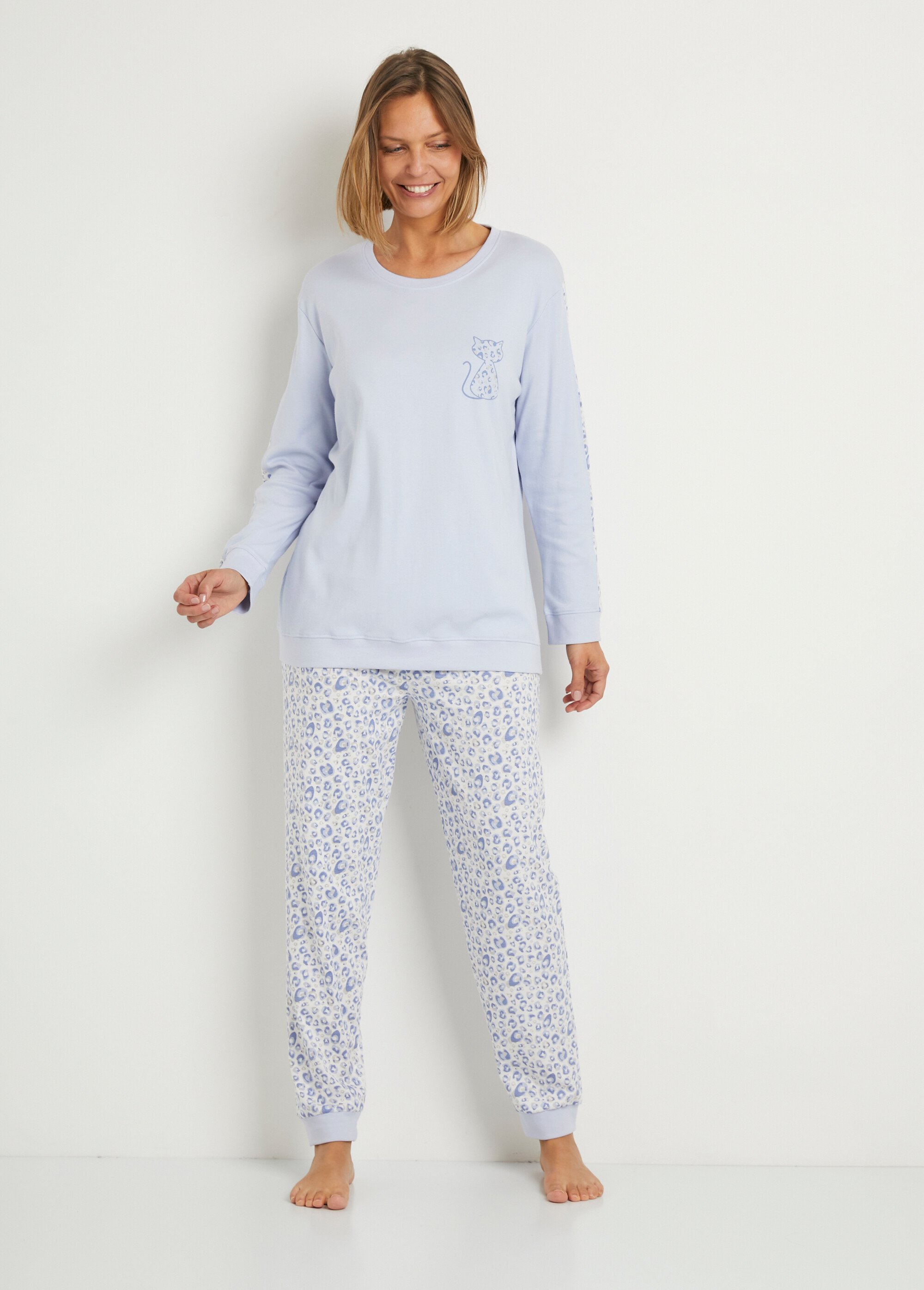 Pyjama manches longues coton interlock