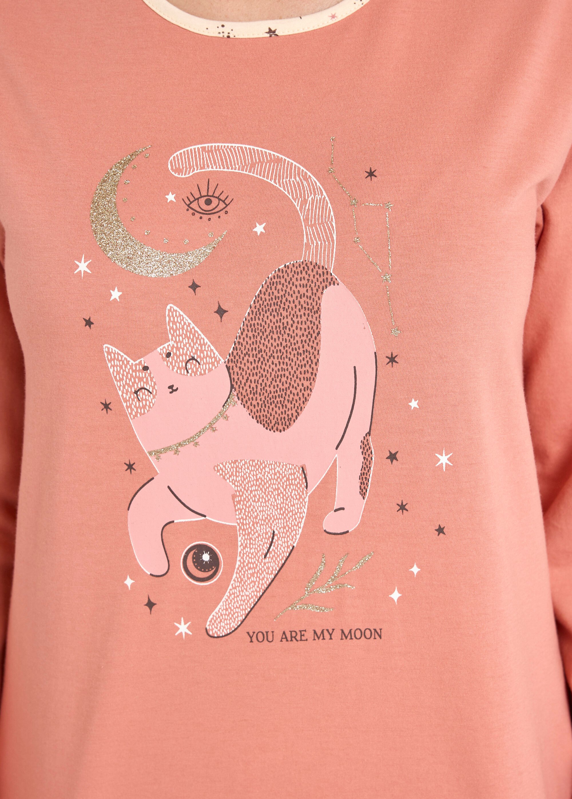 Pyjama pantalon manches longues coton