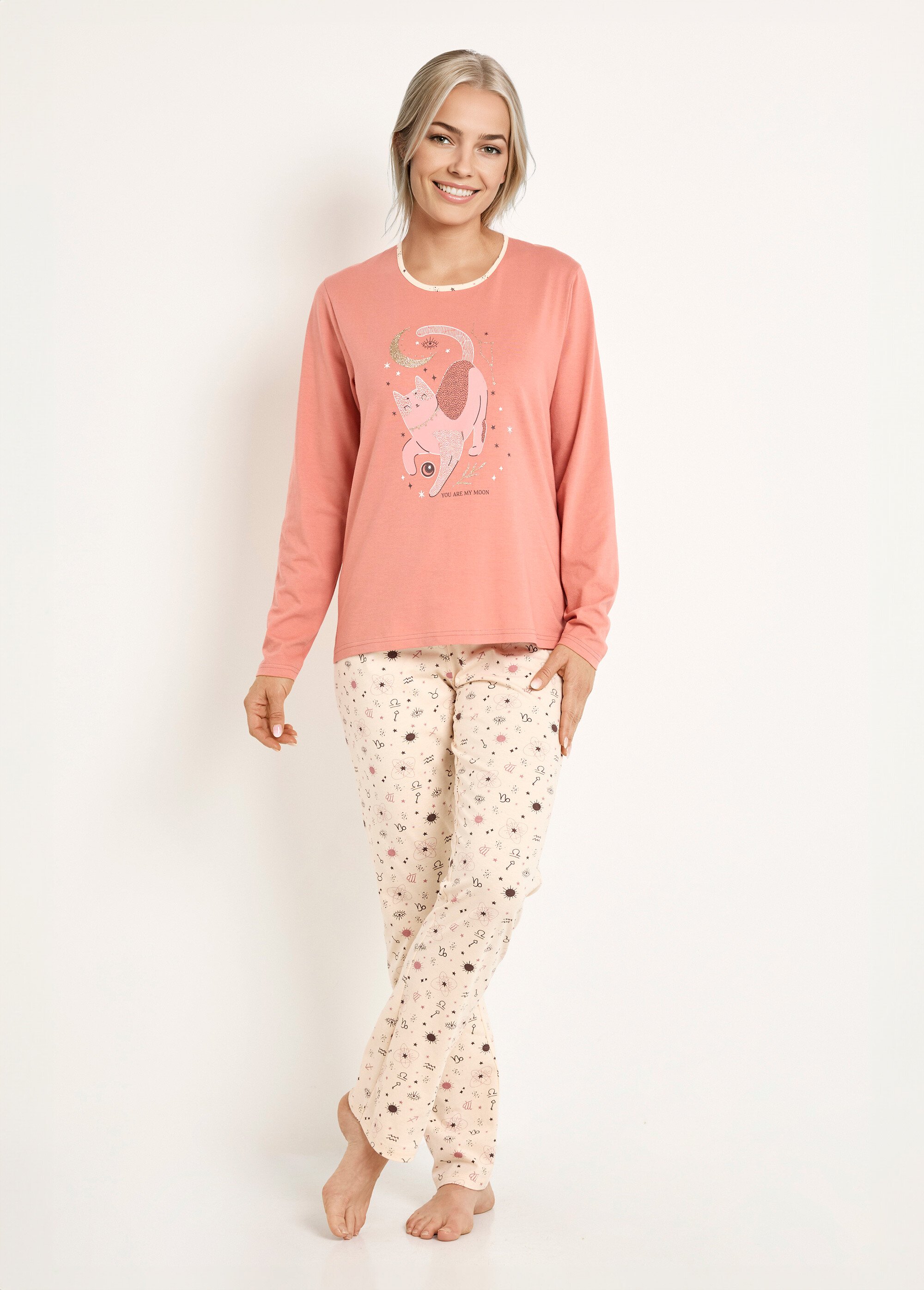 Pyjama pantalon manches longues coton Femme Cuivré SIAVONE FA1