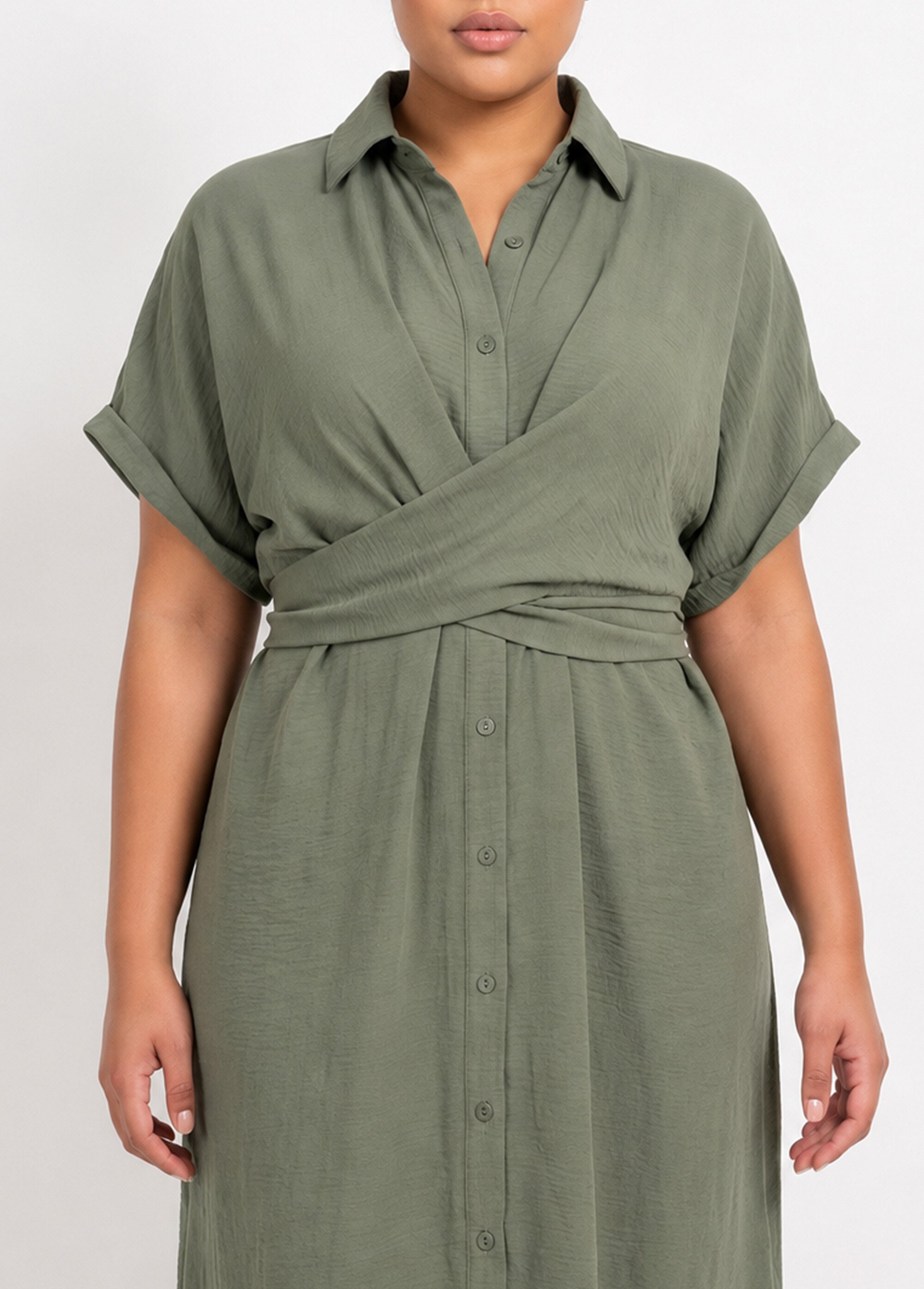 Robe chemisier avec ceinture fantaisie