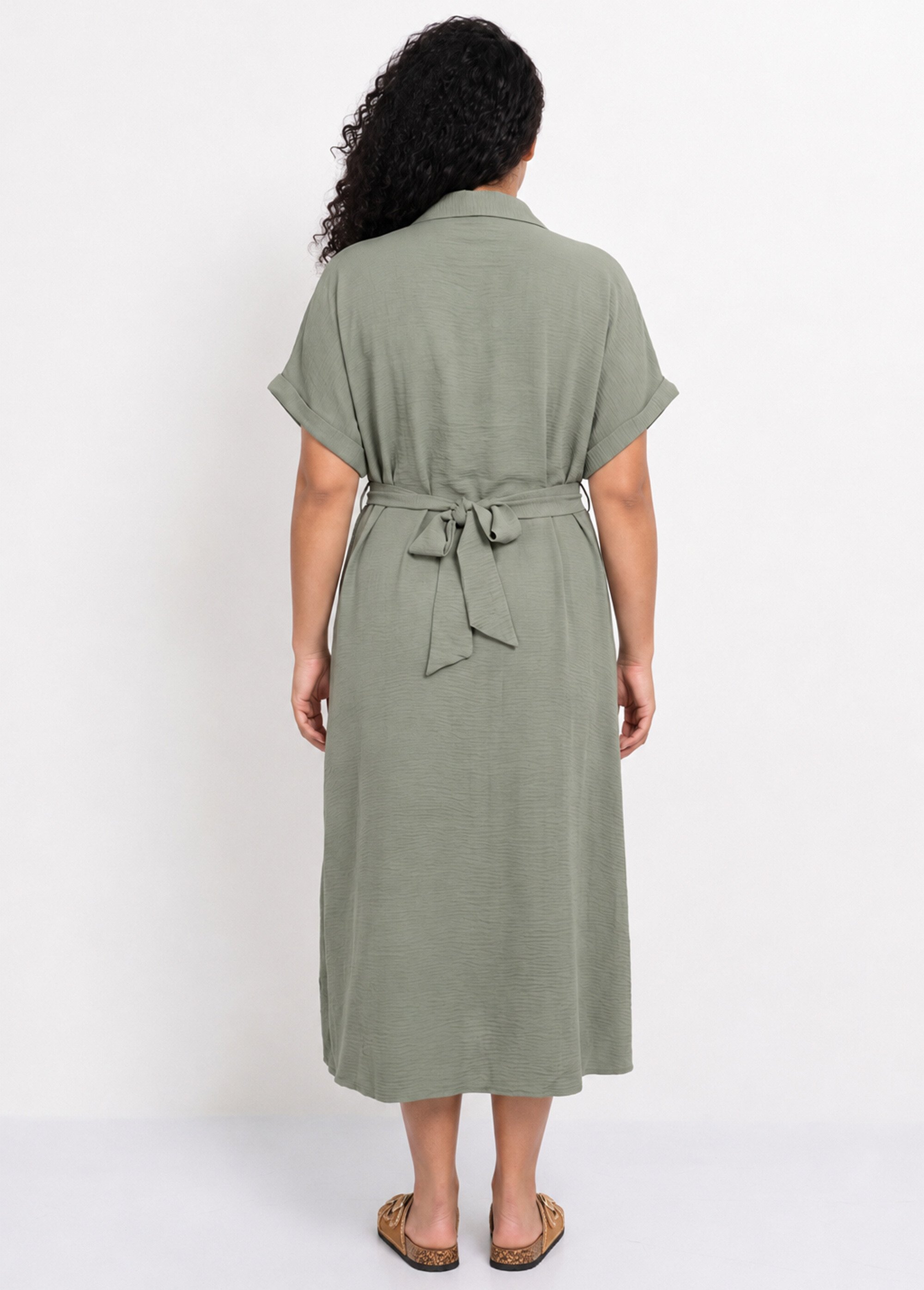 Robe chemisier avec ceinture fantaisie