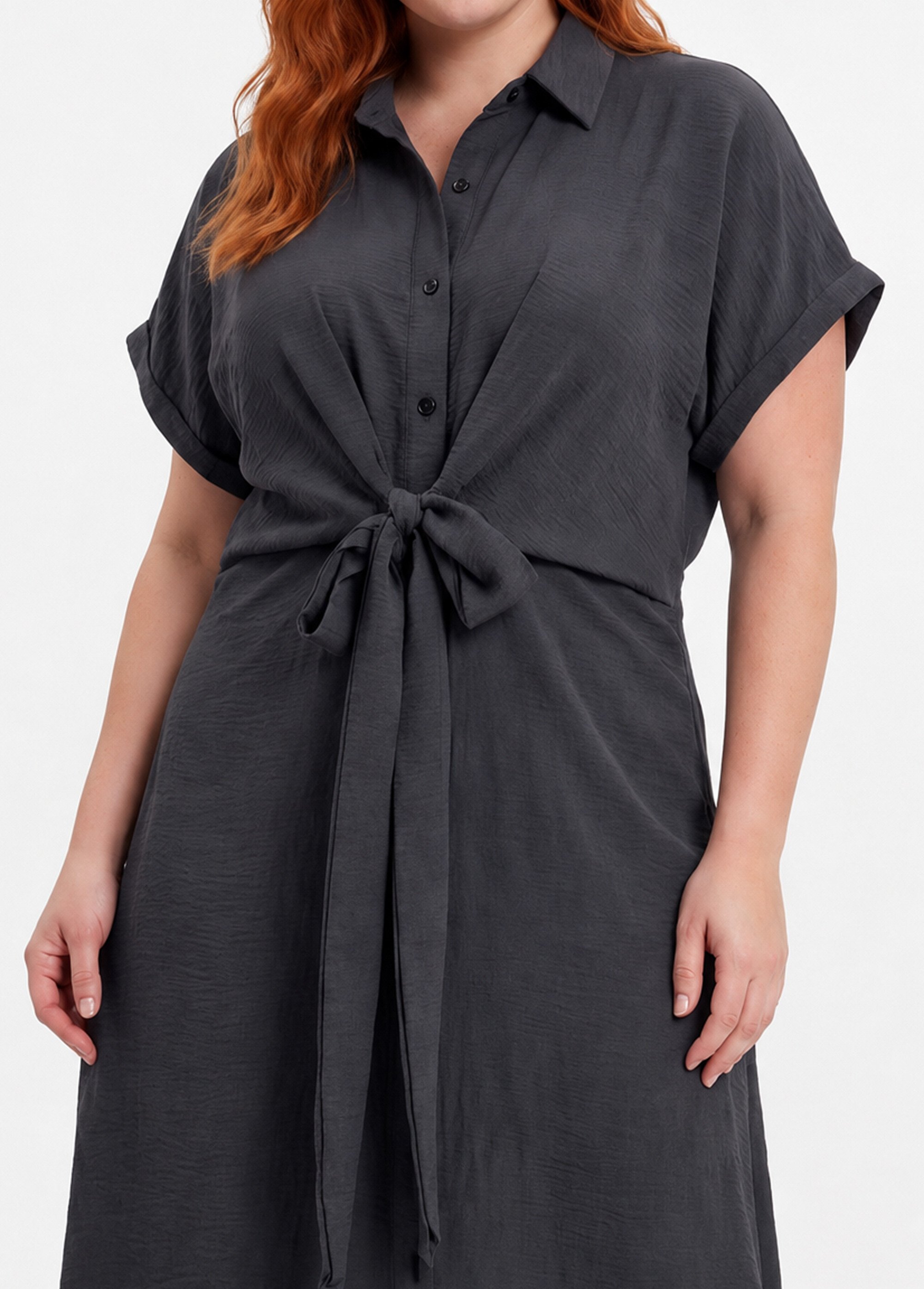 Robe chemisier avec ceinture fantaisie