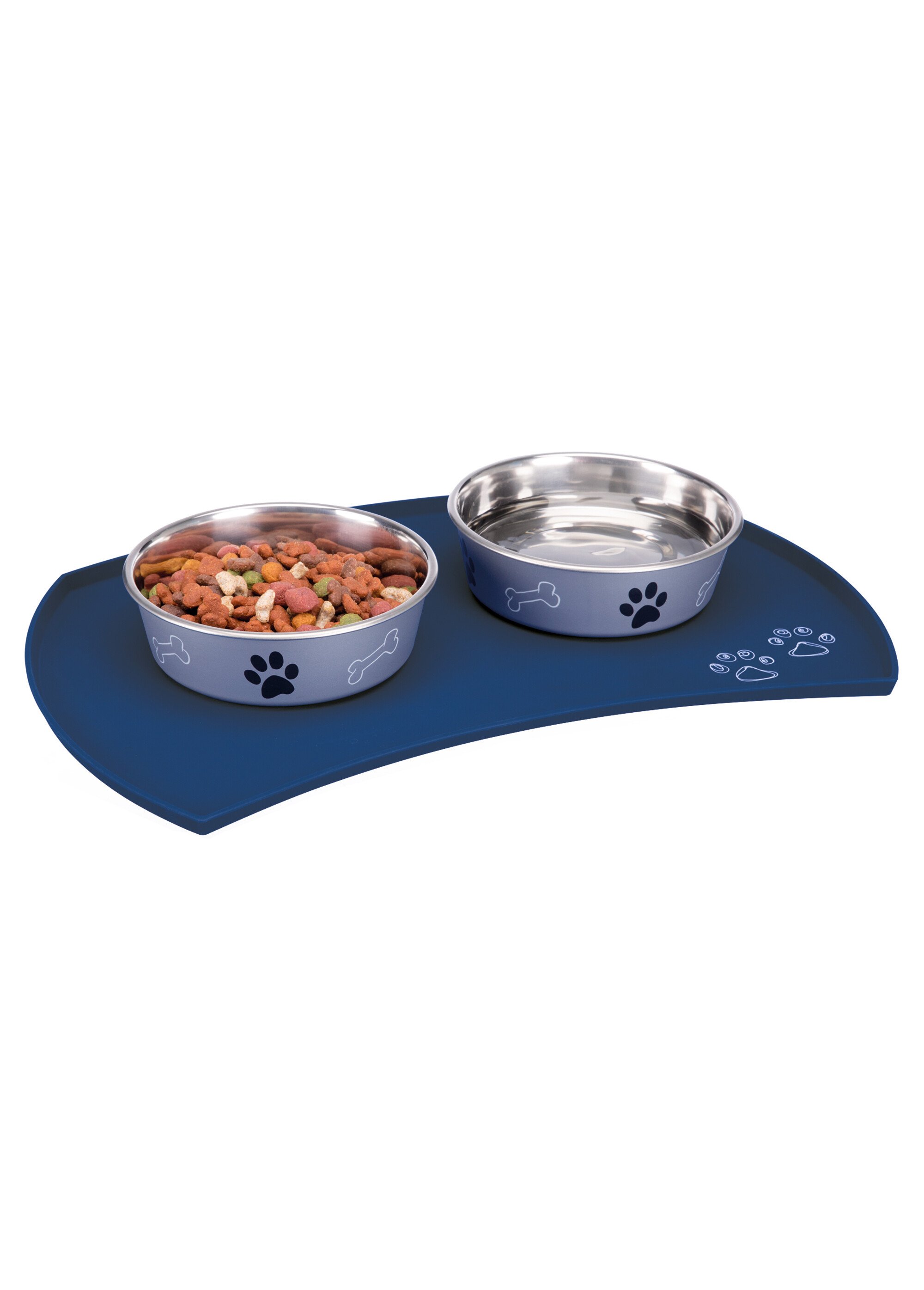 Set de table anti dérapant pour animaux BLEU TRX-24568 SI1