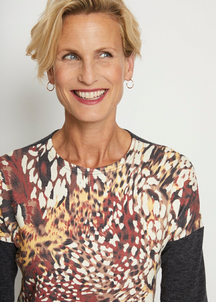 T-shirt manches longues devant imprimé