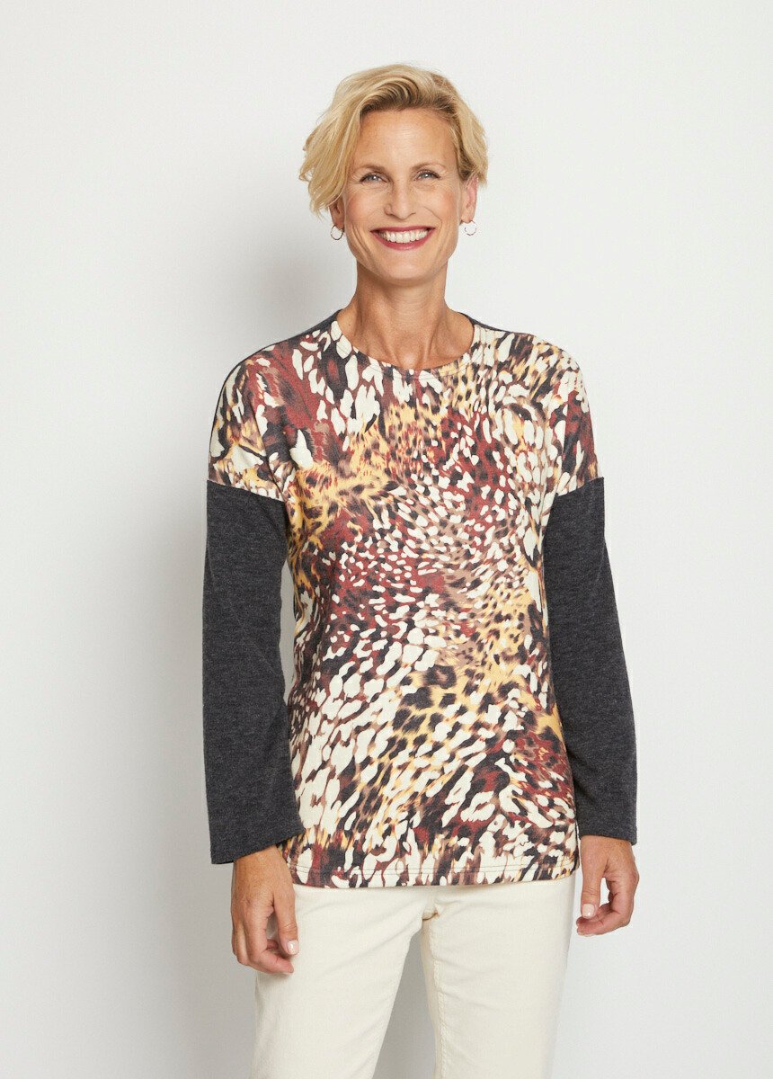 T-shirt manches longues devant imprimé