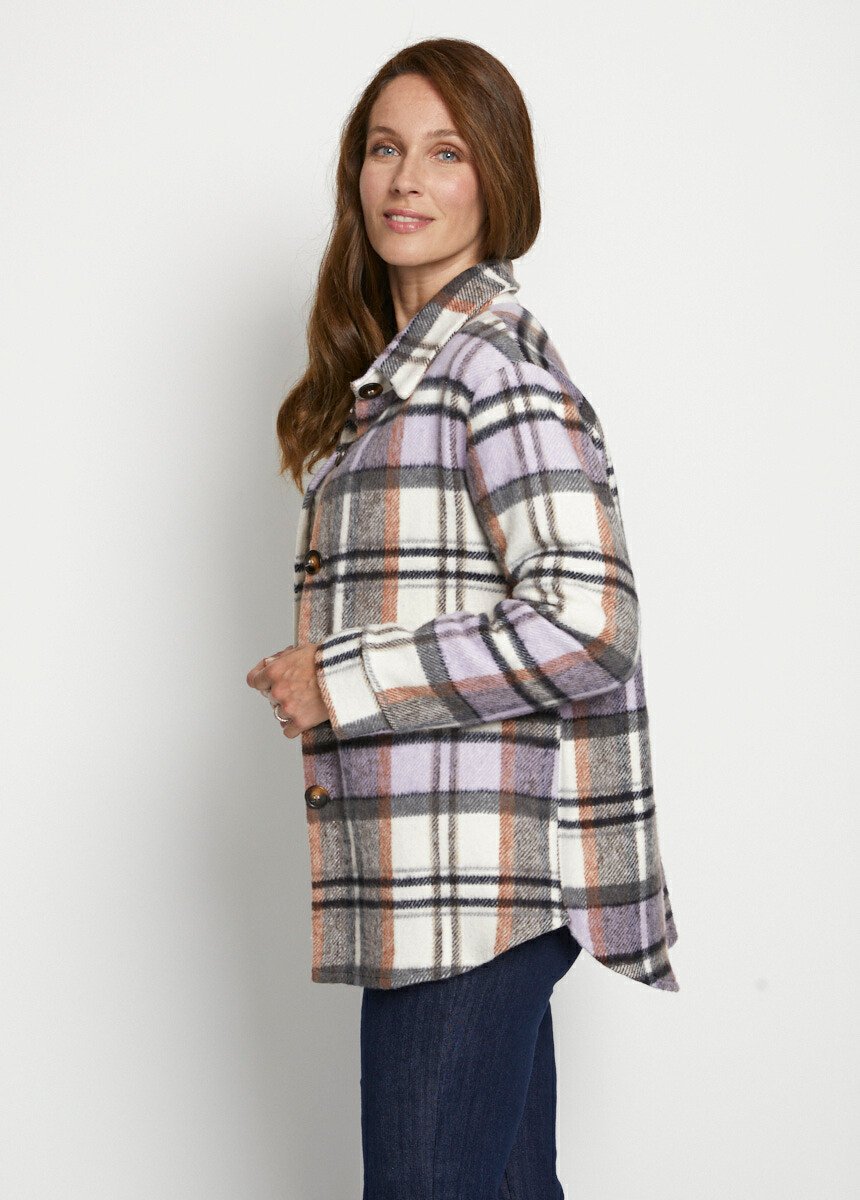 Veste surchemise carreaux tissu chaud Femme Gris TAVERNE DR1