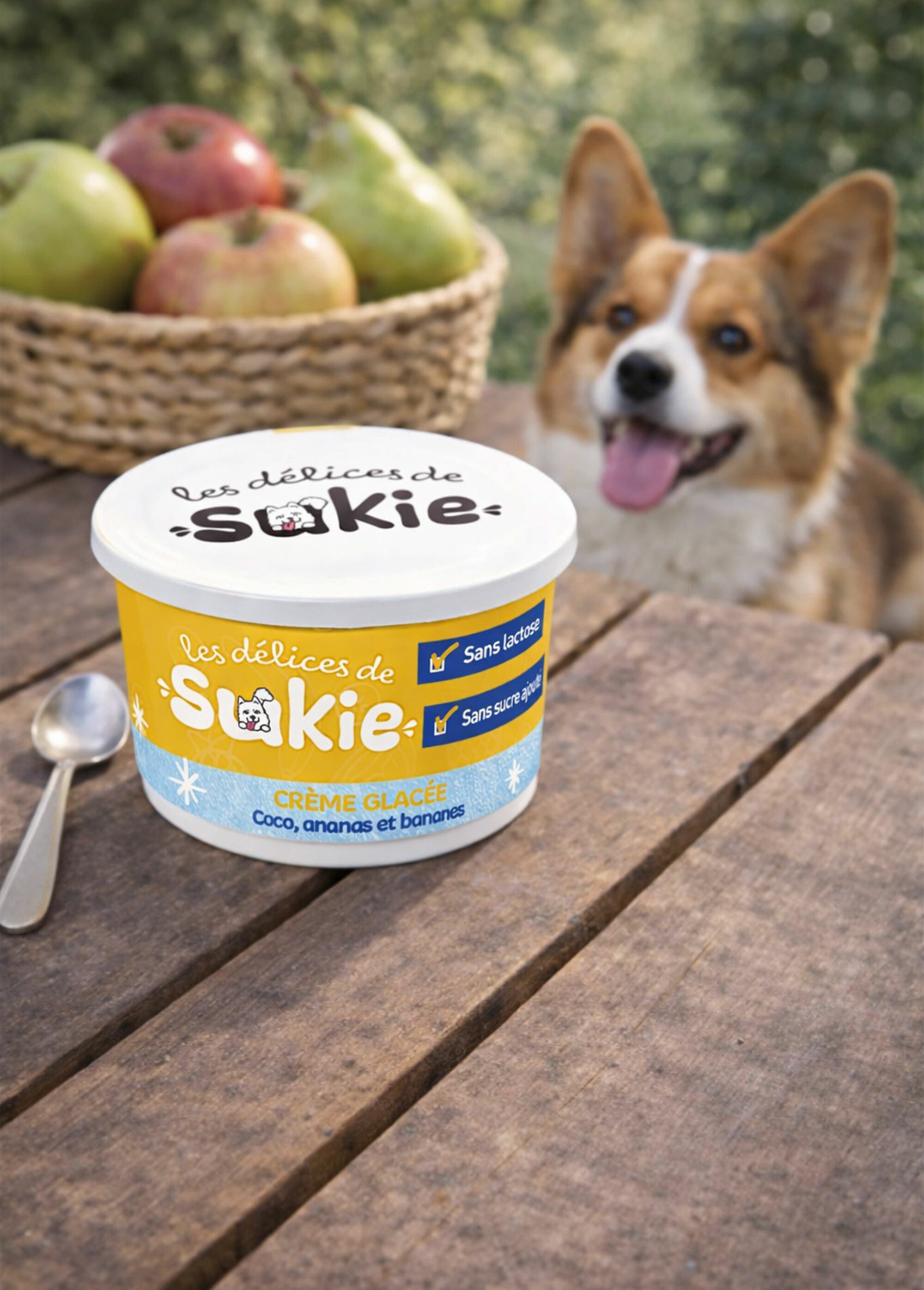 Glace pour chien, ananas/banane JAUNE RIG-00006499EL SI1