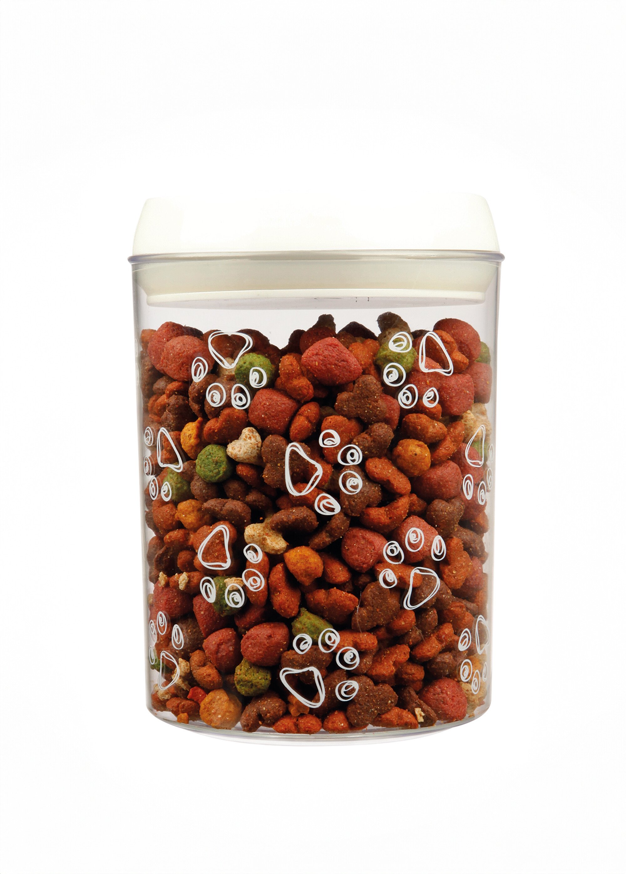 Boite de rangement pour aliments animaux TRANSPARENT ET BLANC TRX-24664 SI1