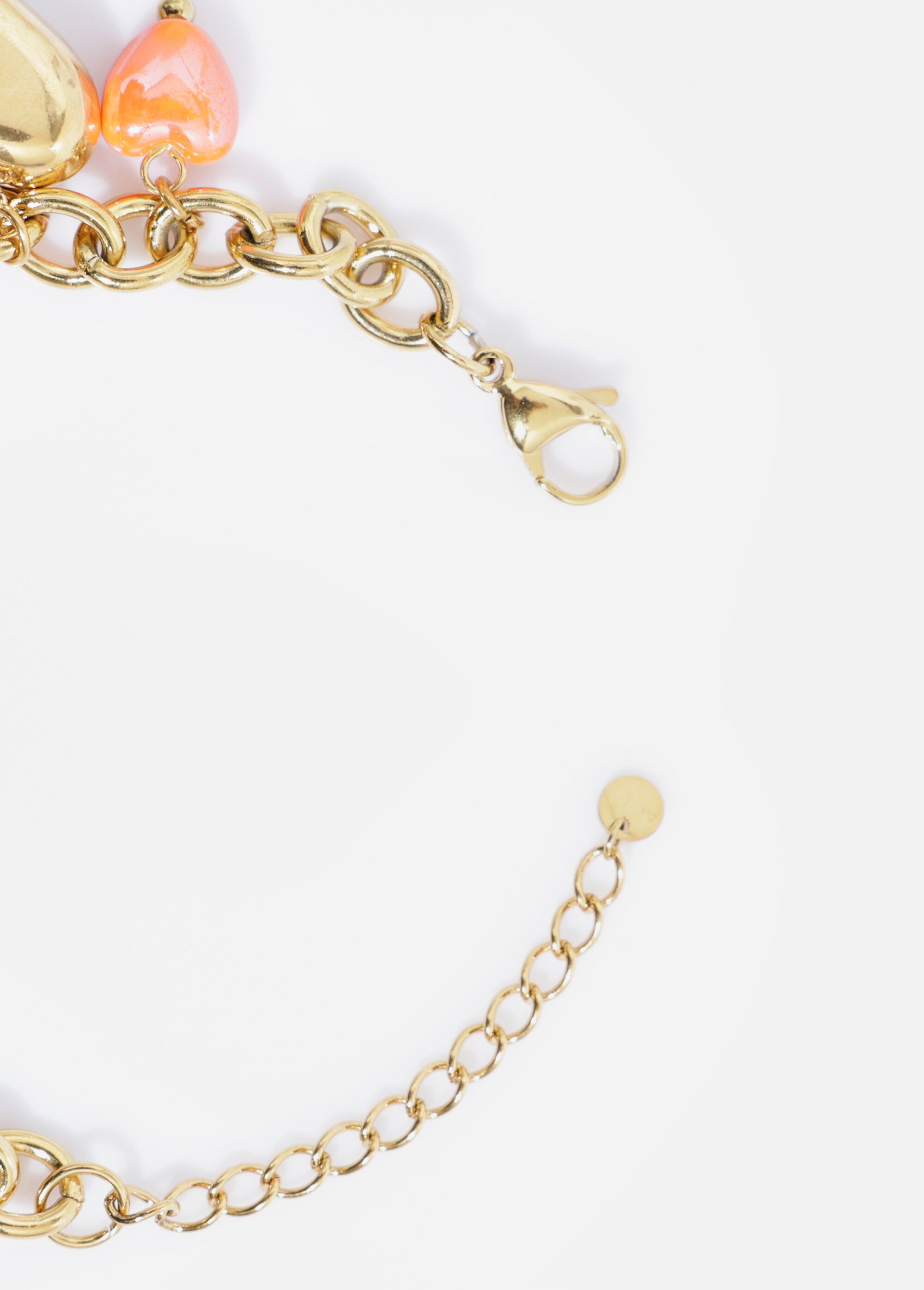 Bracelet breloques cœurs acier inoxydable Doré AE-BRA812526 DE1