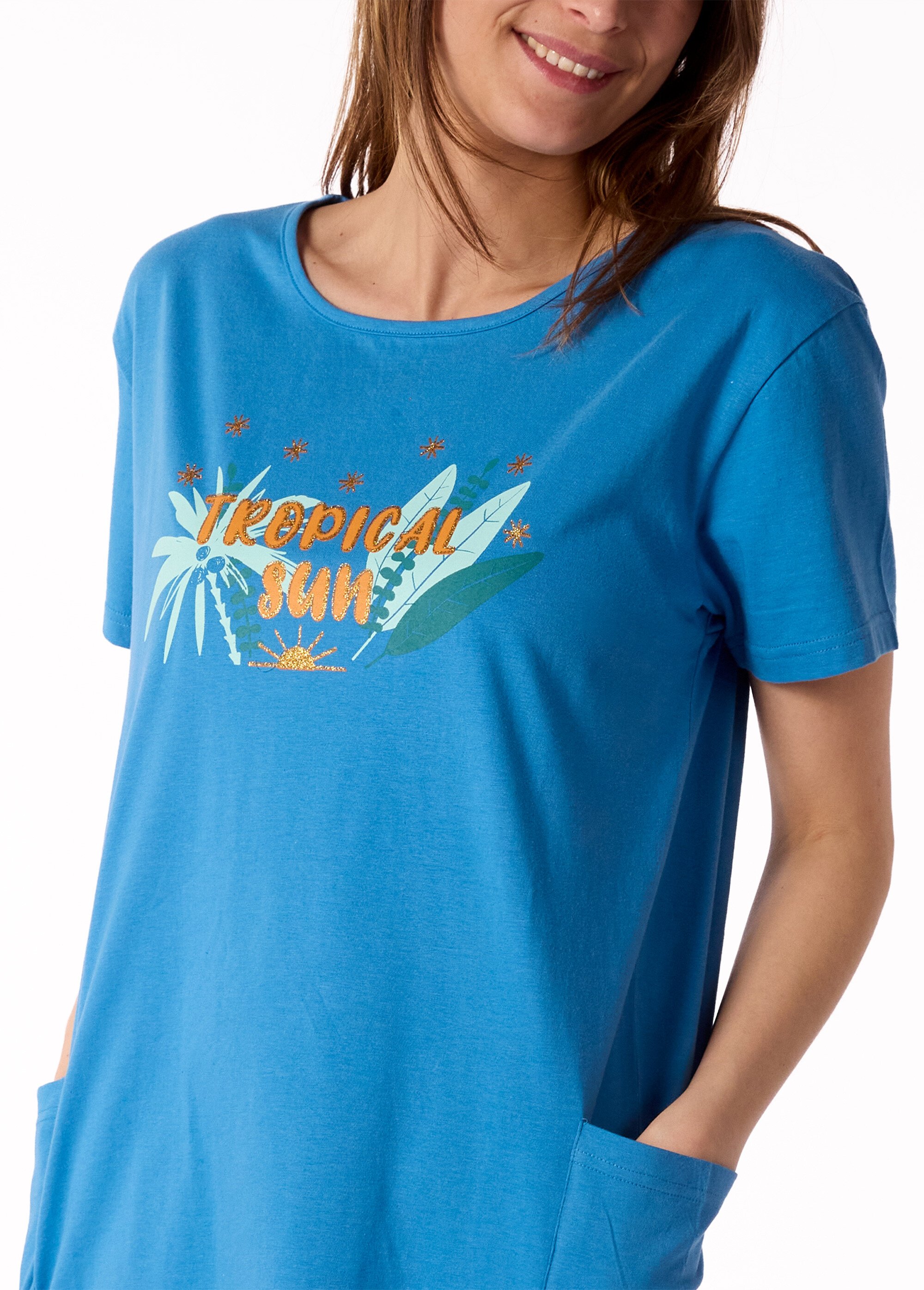 Chemise de nuit maxi T-shirt tropical