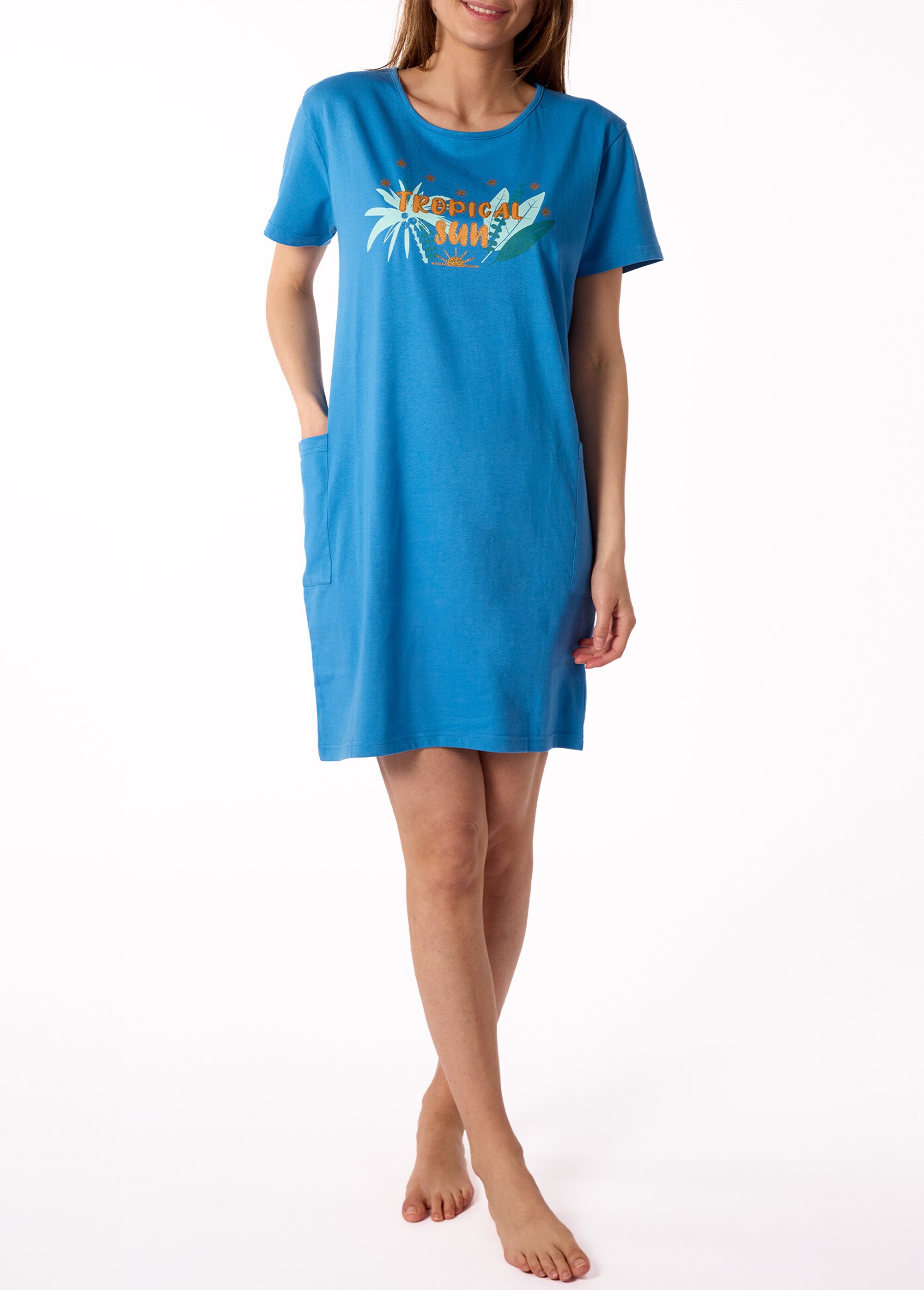 Chemise de nuit maxi T-shirt tropical