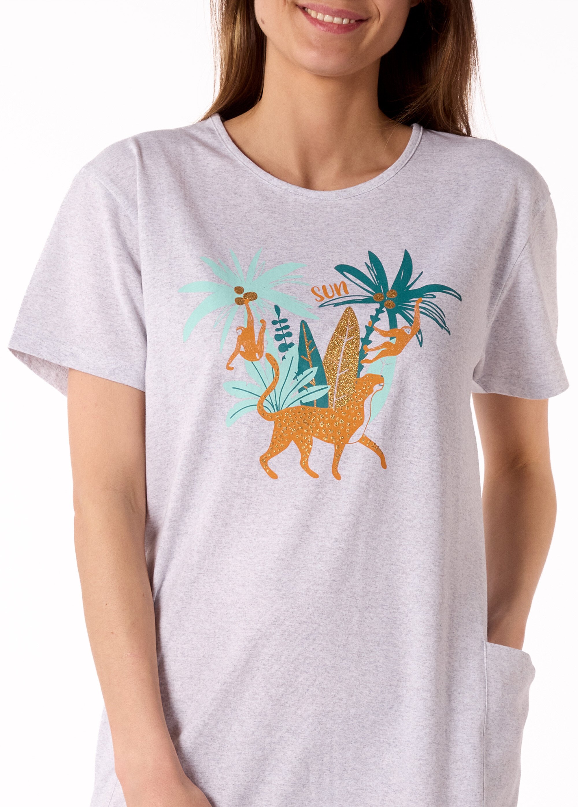 Chemise de nuit maxi T-shirt tropical